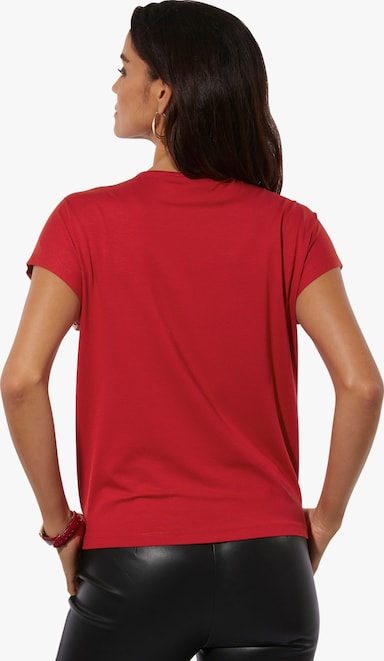 Print-Shirt - rot-champagner-bedruckt