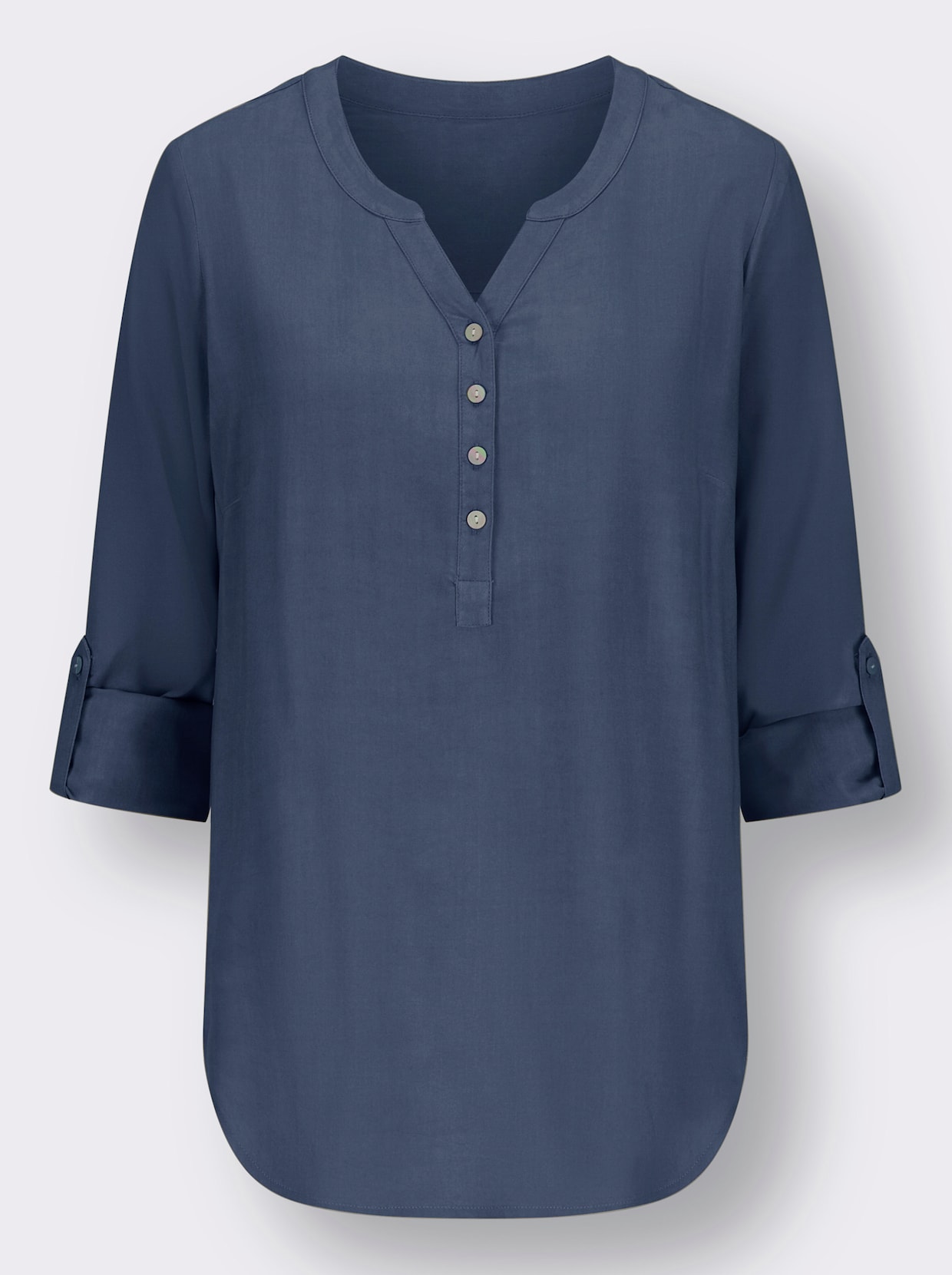 Longline blouse - rookblauw