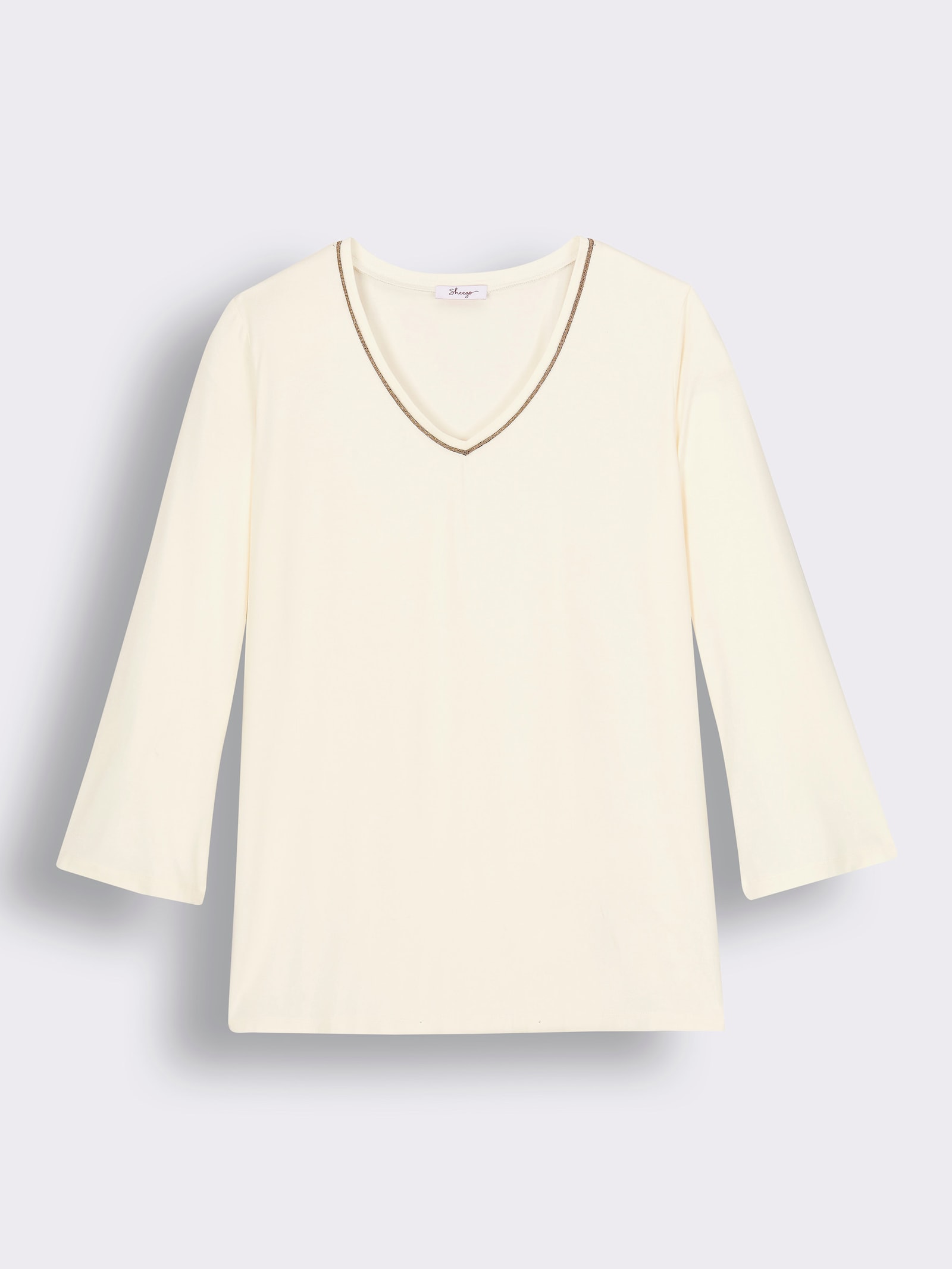 sheego Langarmshirt mit Trompetenärmeln - champagner