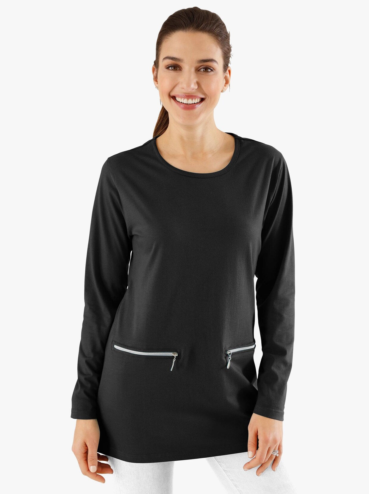 Lang shirt - zwart
