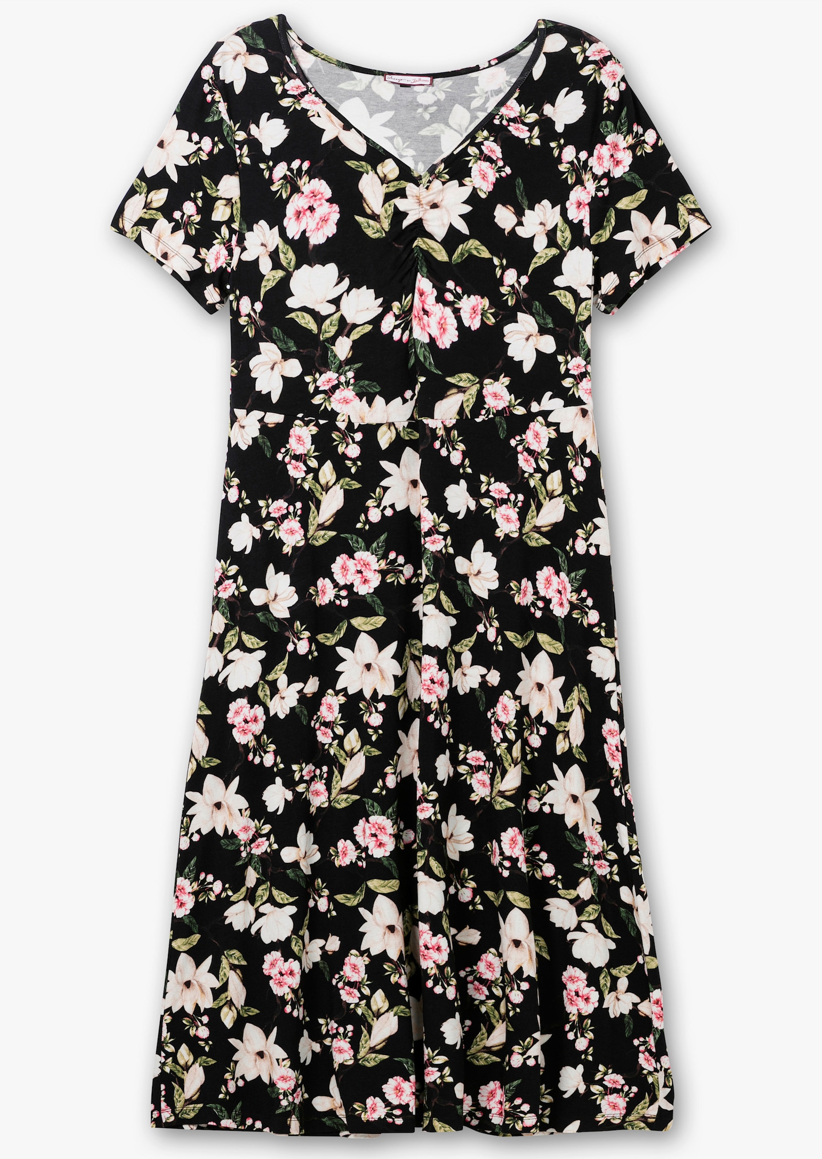 sheego by Joe Browns Jerseykleid mit Blumendruck, Midilänge - schwarz-gemustert