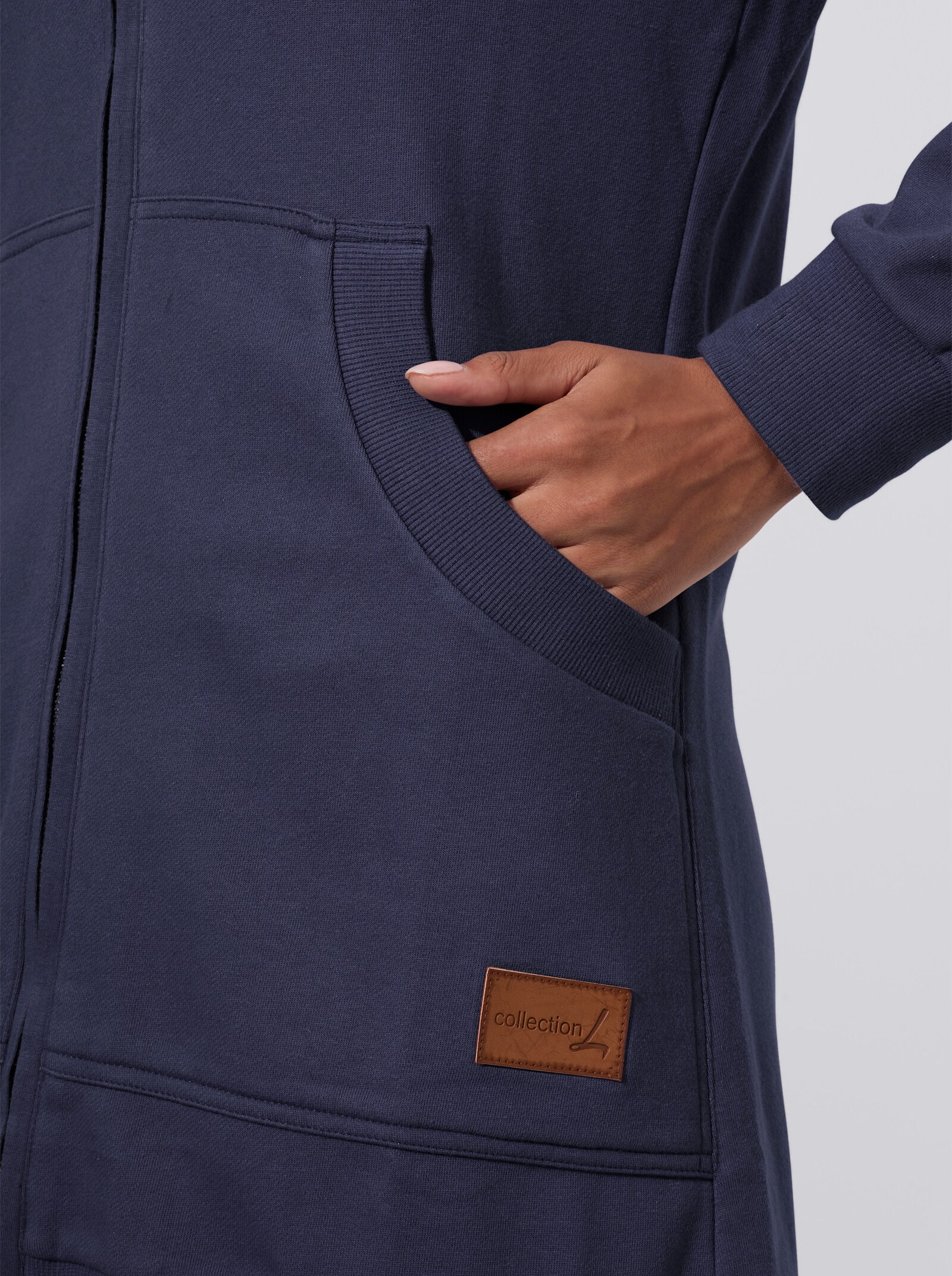  Shirtjacke mit Känguru-Tasche - marine