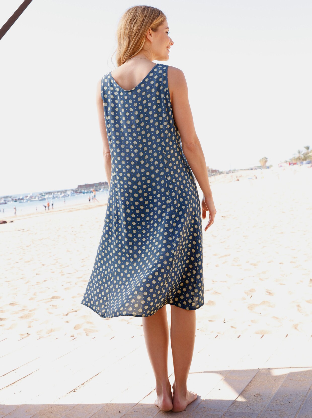 Robe imprimée - bleu à motif fleuri