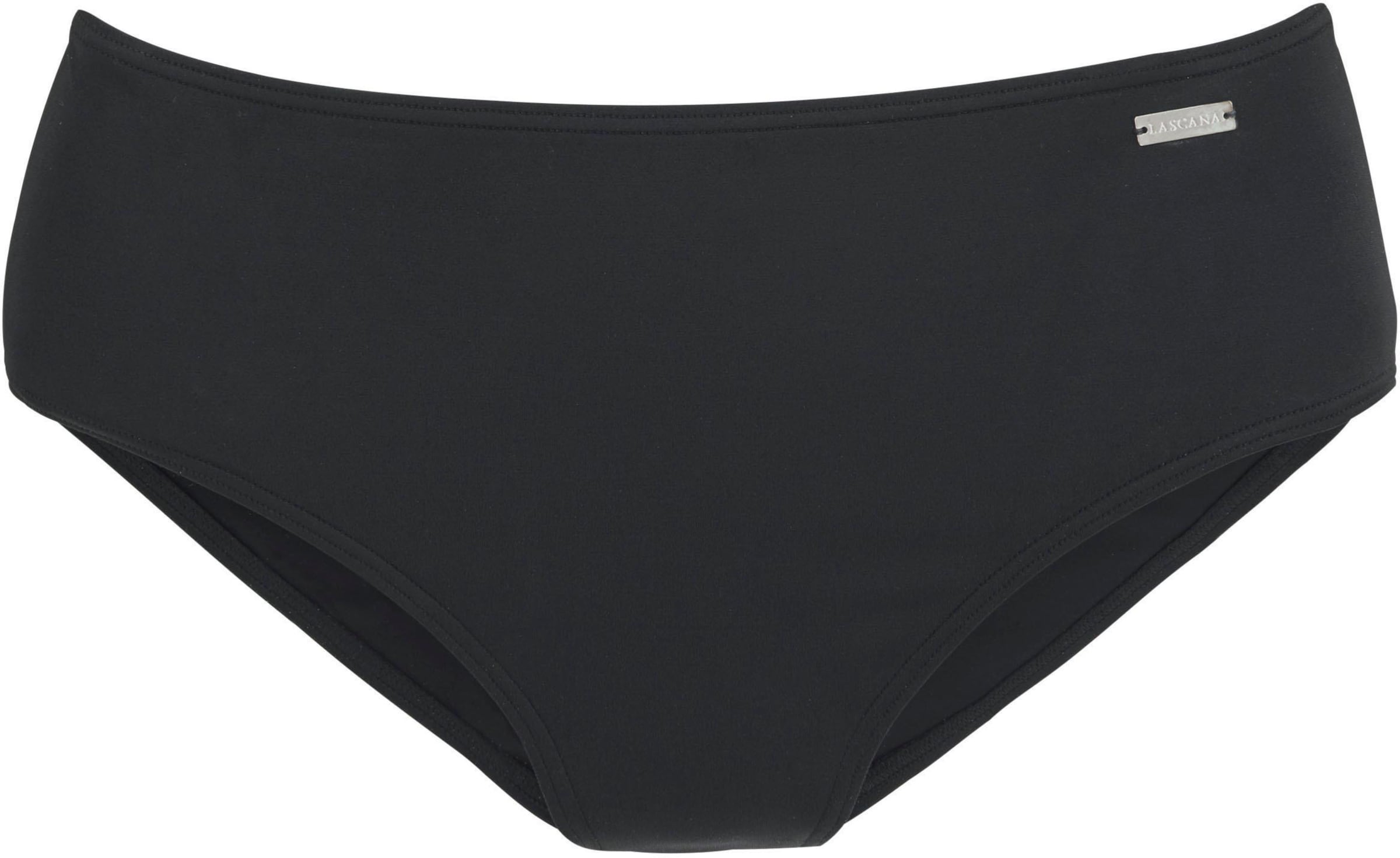 er kleiner  günstig Kaufen-Bikini-Hose in schwarz von LASCANA. Bikini-Hose in schwarz von LASCANA <![CDATA[In kompakter Form, seitlich etwas breiter geschnitten. Kaschiert kleinere Problemzonen.]]>. 