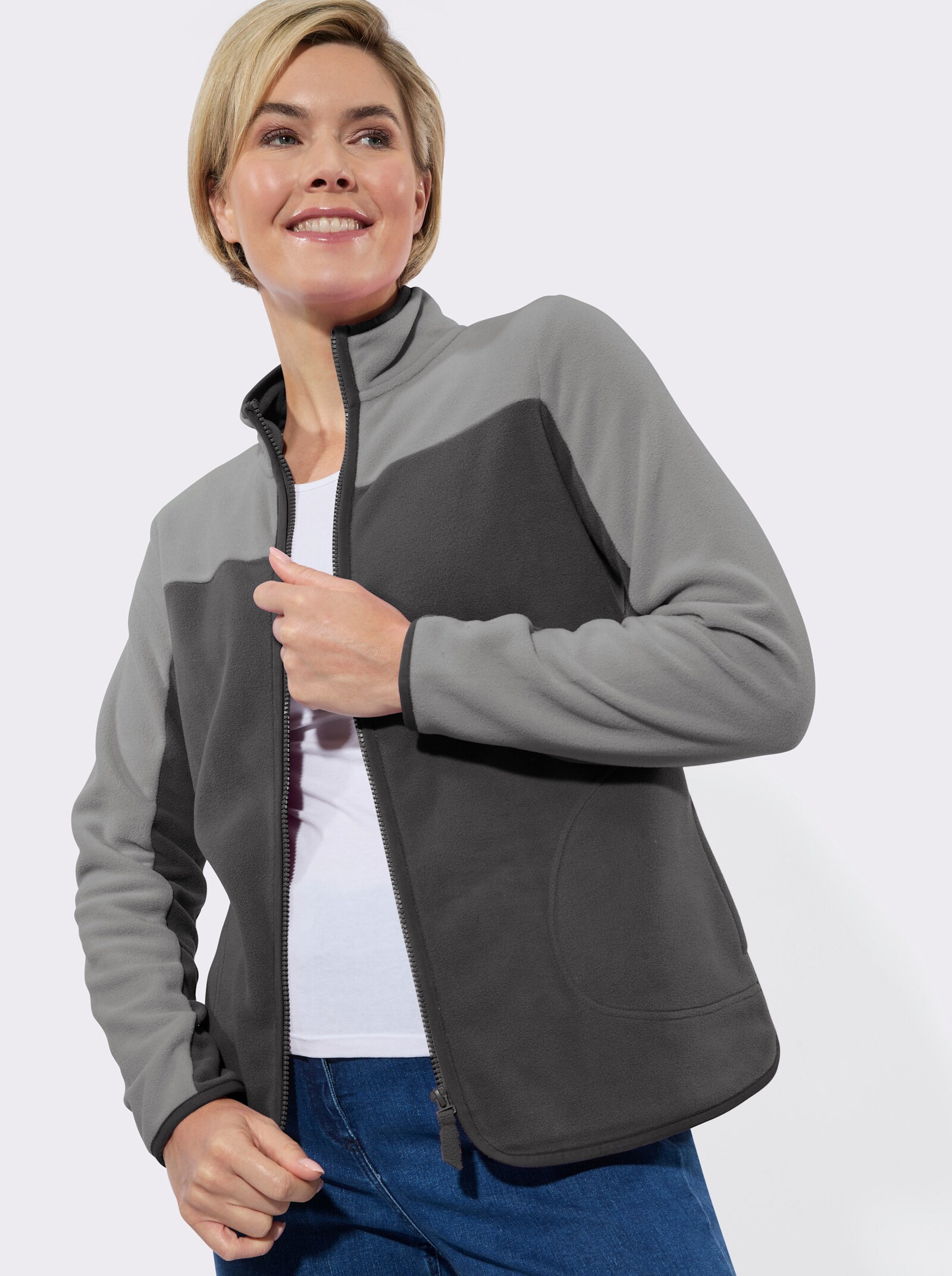 Fleecejacke mit Antipilling-Ausrüstung - anthrazit