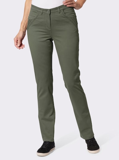 Jeans mit seitlichem Dehnbund - khaki