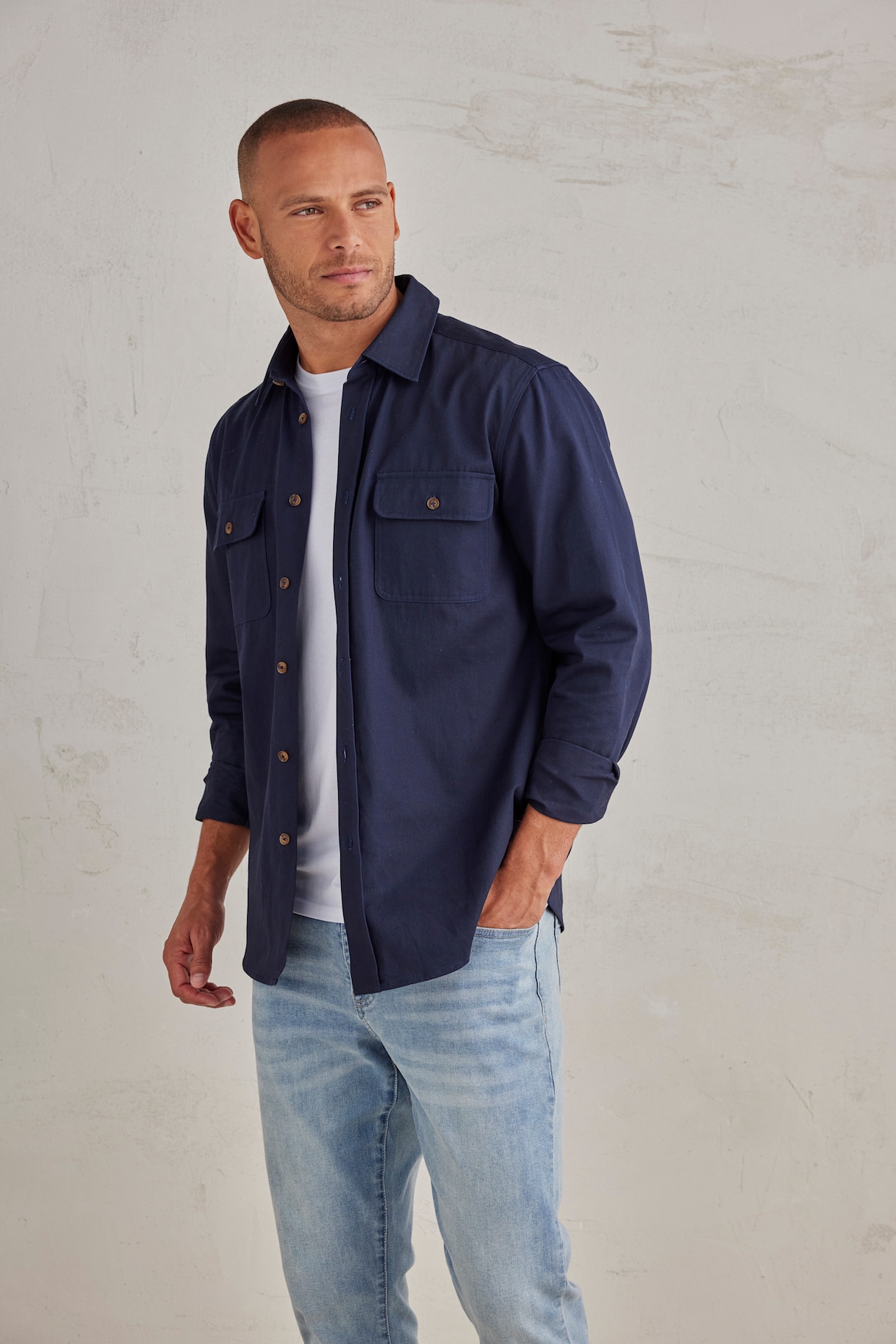 Overhemd met lange mouwen - navy