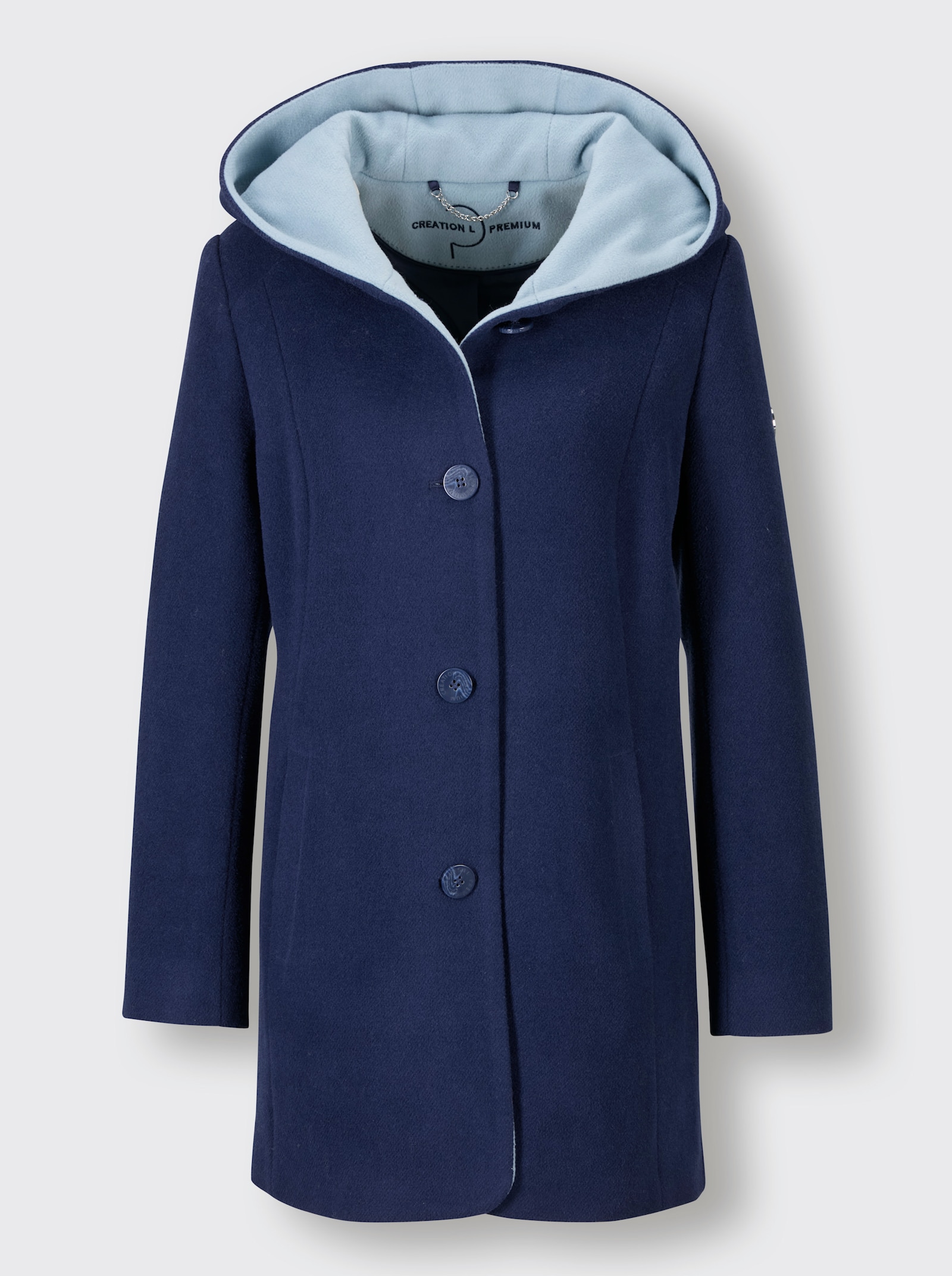 CREATION L PREMIUM Jas met capuchon, met contrastkleurige accenten - marine/bleu