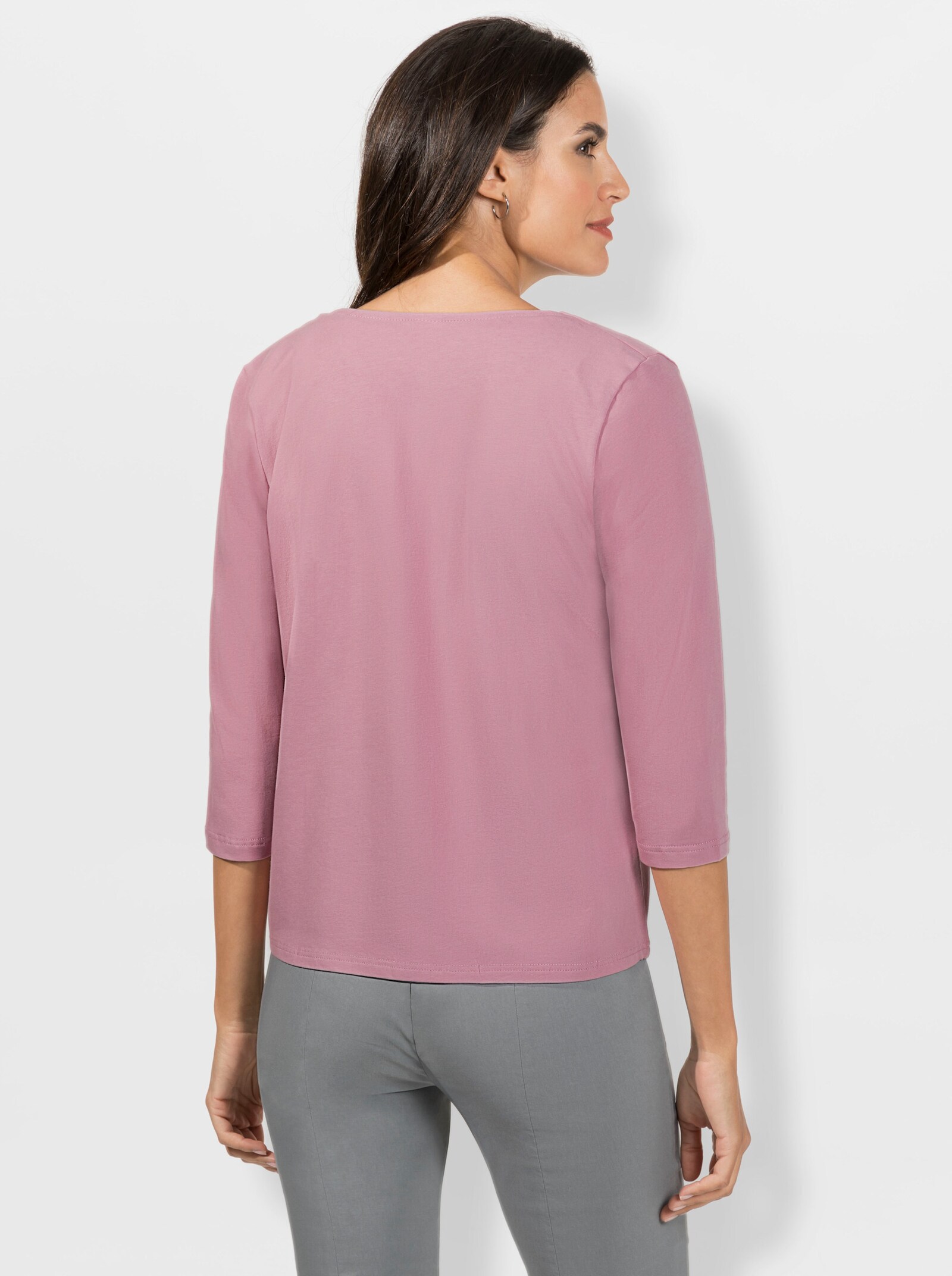 Shirtjacke mit 3/4-Ärmeln - altrosa