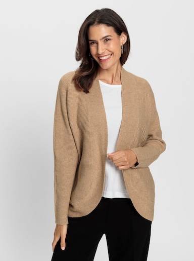 Strickjacke in Melange-Qualität - camel-meliert