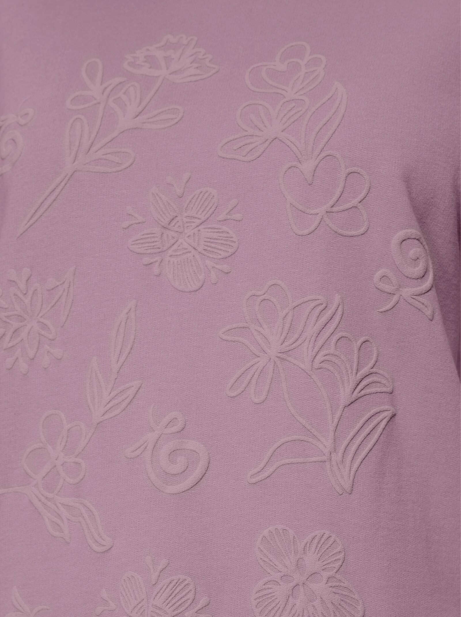 Sweatshirt mit gummiertem Blüten-Druck - mauve