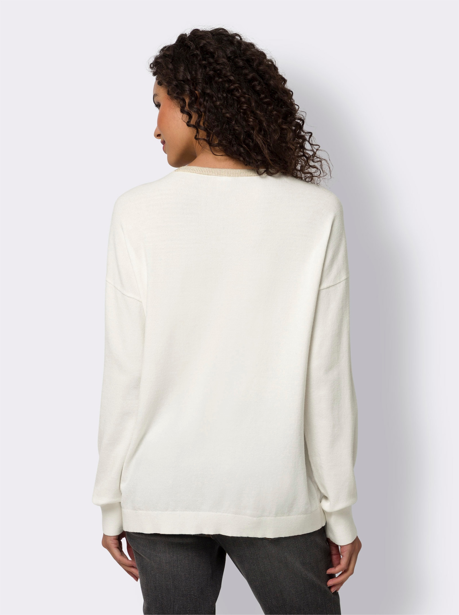 heine Pullover van fijntricot met glittergaren - ecru