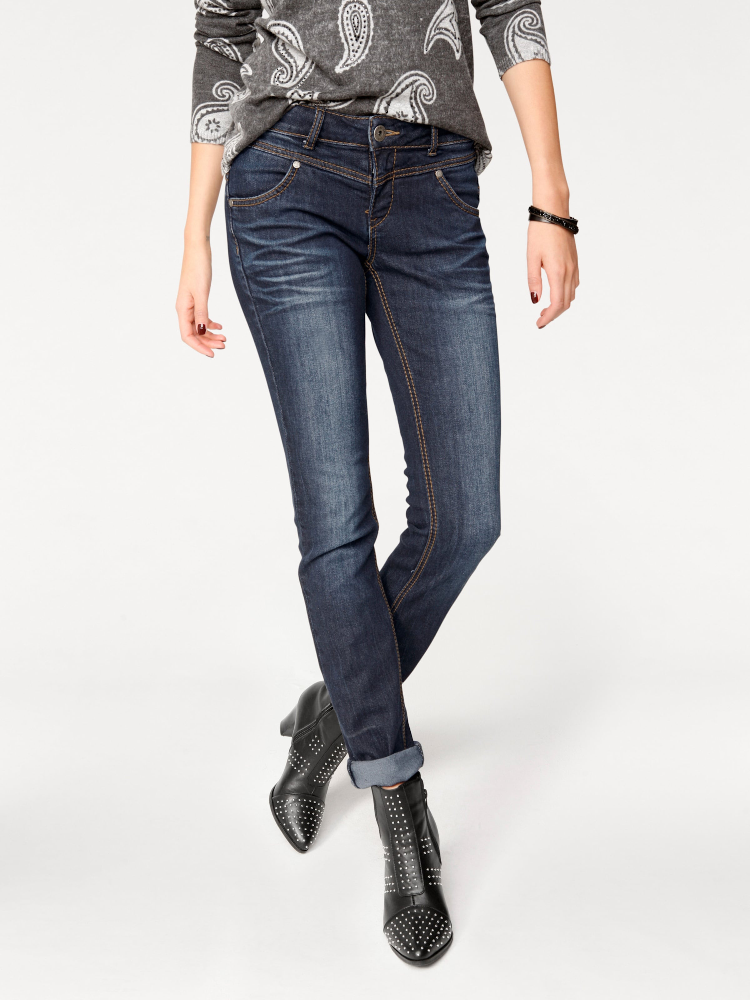 Witt Damen Skinny-Jeans, blue denim