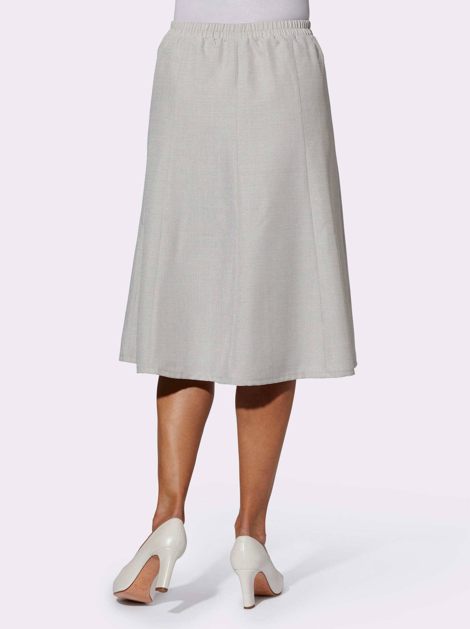 Banenrok in linnenlook - lichtgrijs gemêleerd