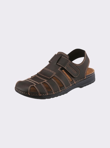 Franken Schuhe Sandale mit Klettverschluss - schoko