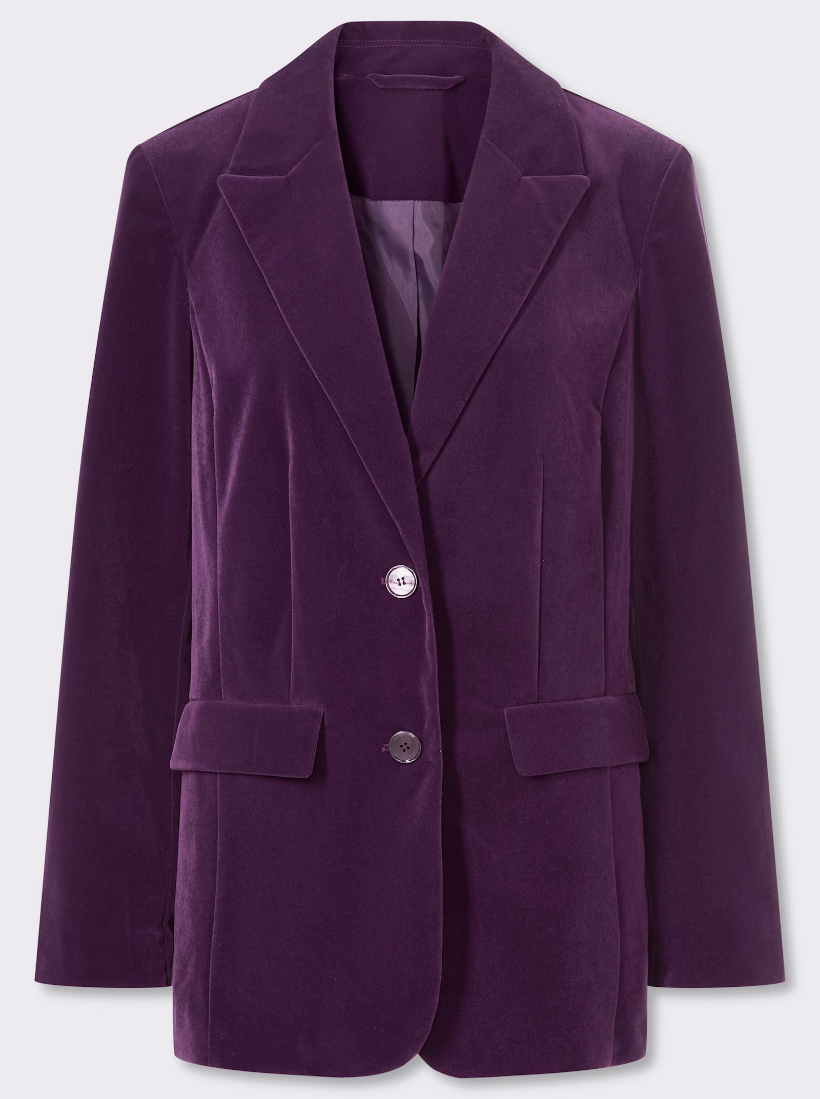 Samtblazer mit spitzem Revers - traube