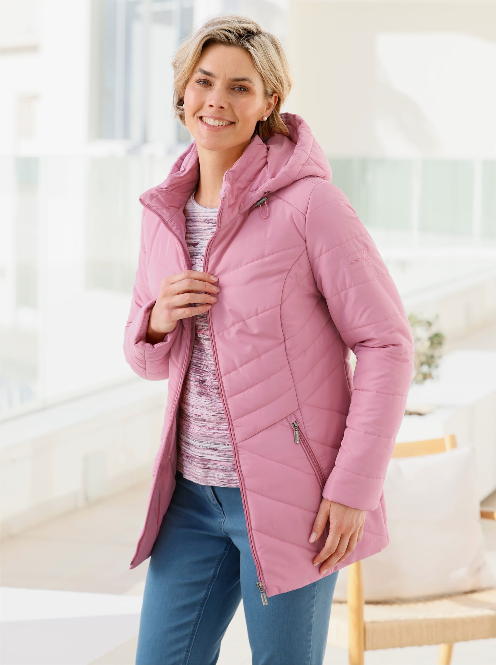 Steppjacke mit Innentasche - altrosa