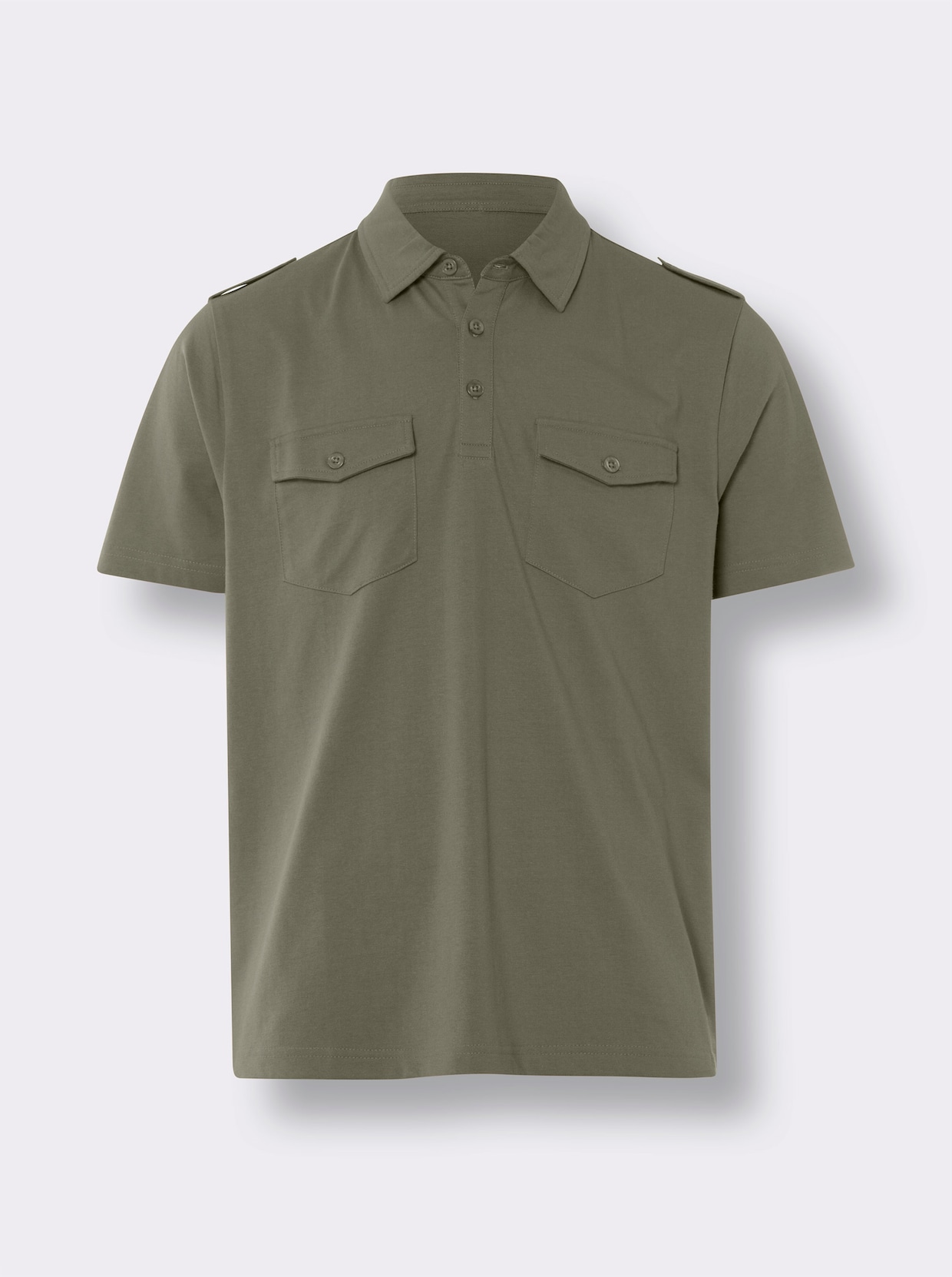 Kurzarm-Poloshirt - khaki