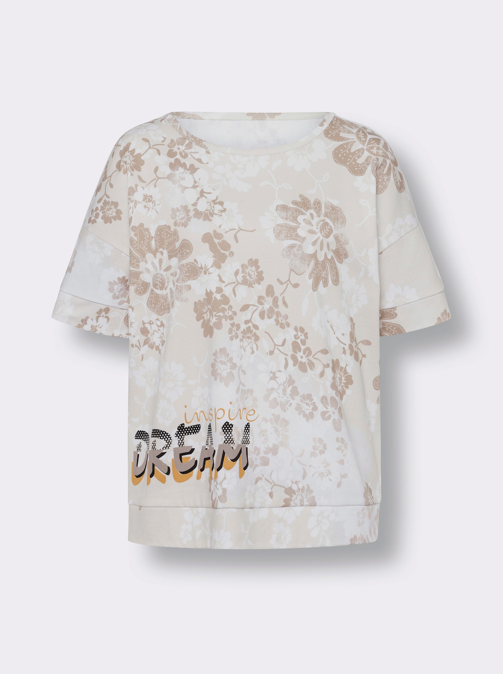 heine Sweatshirt mit Schriftzug - champagner-beige-bedruckt