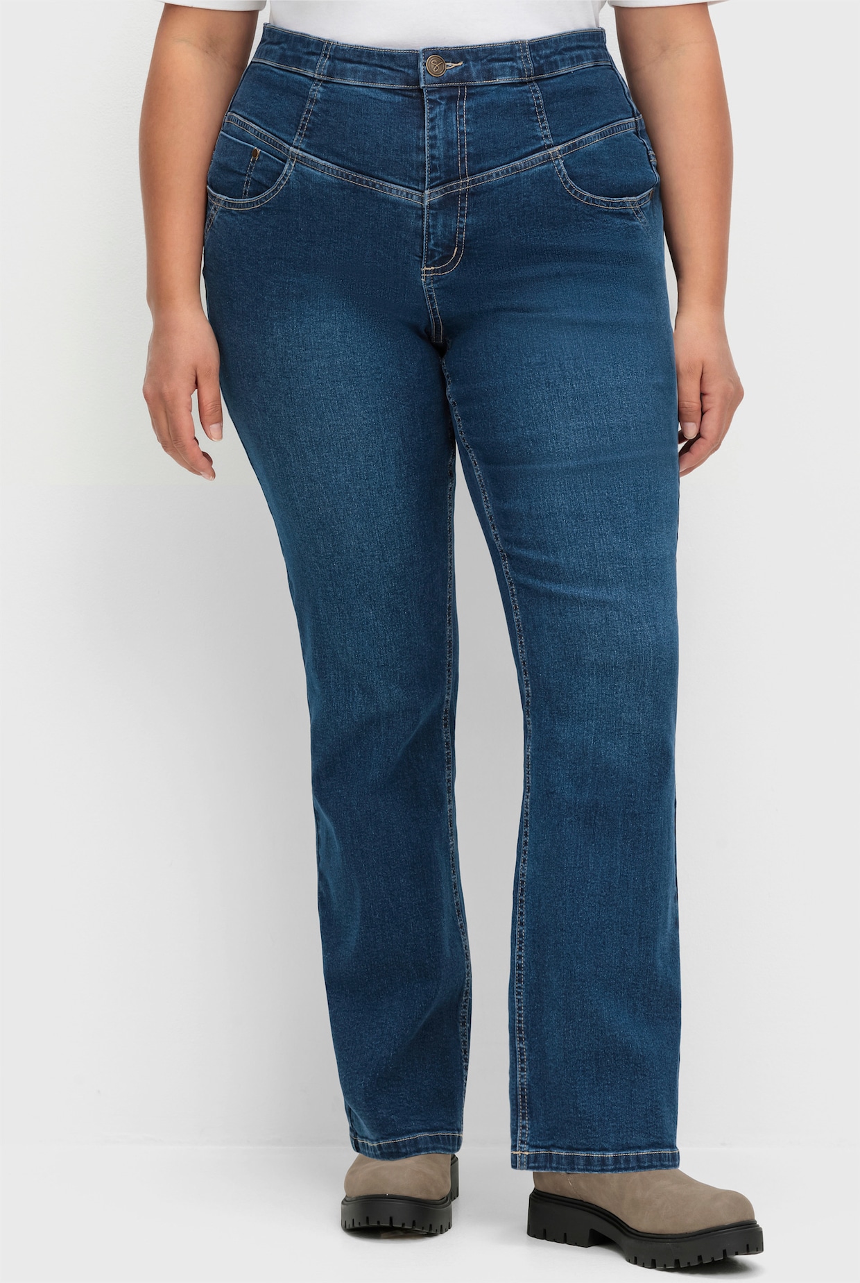 sheego Bootcut-Jeans - dark blue denim