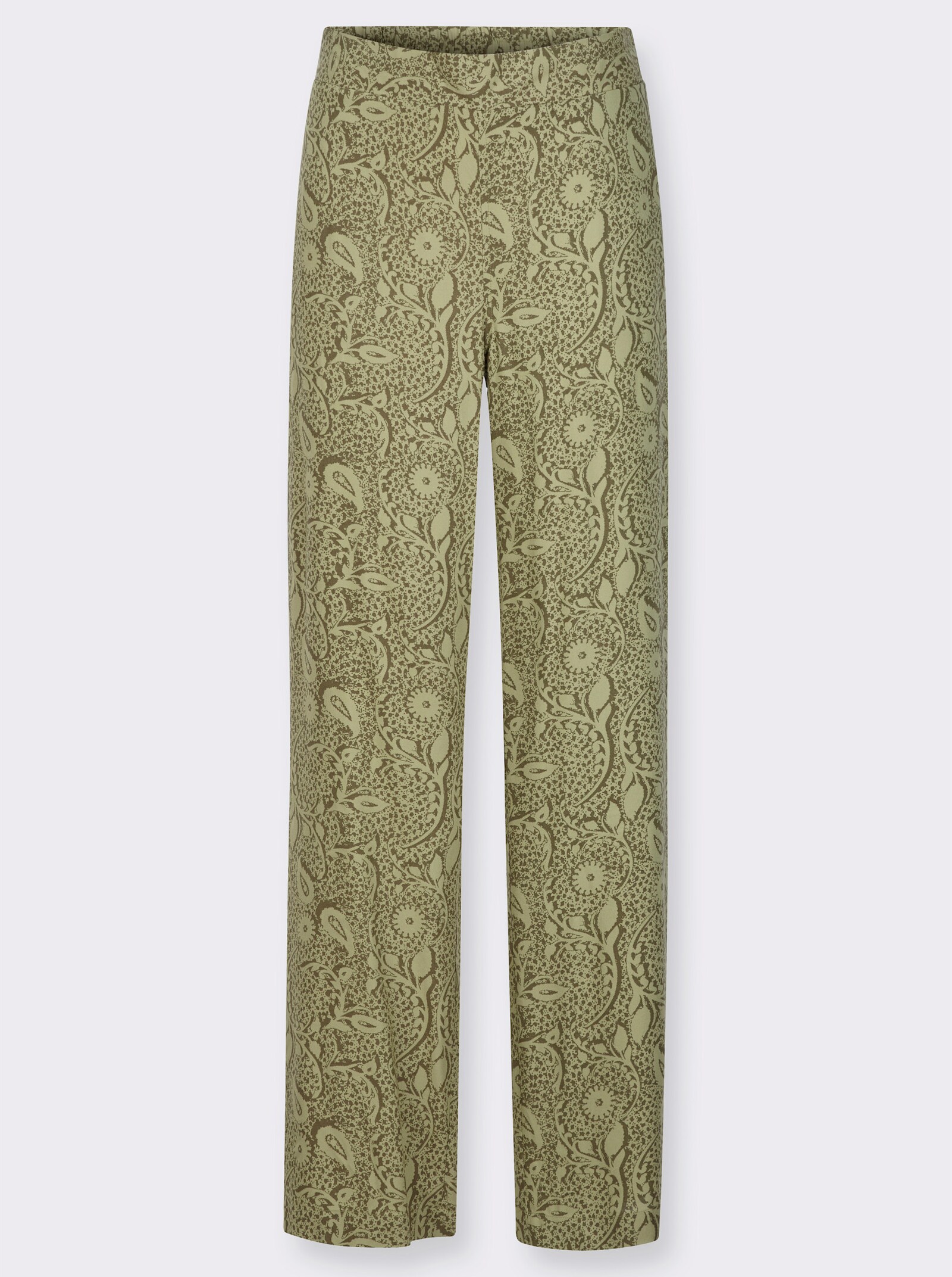 Druckhose in Schlupfform - schilf-khaki-bedruckt