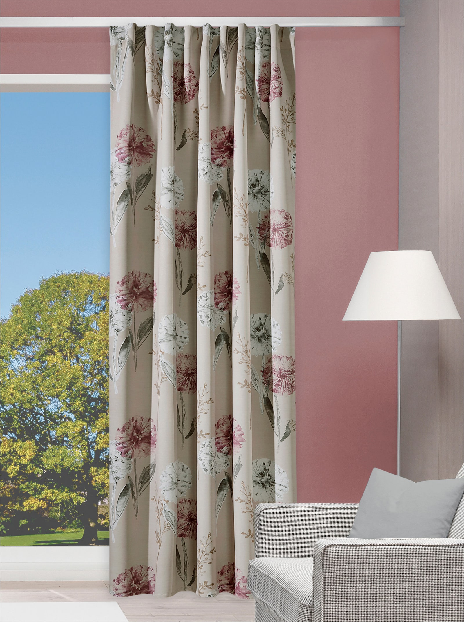 heine home Verdunklungsschal - natur-rosé