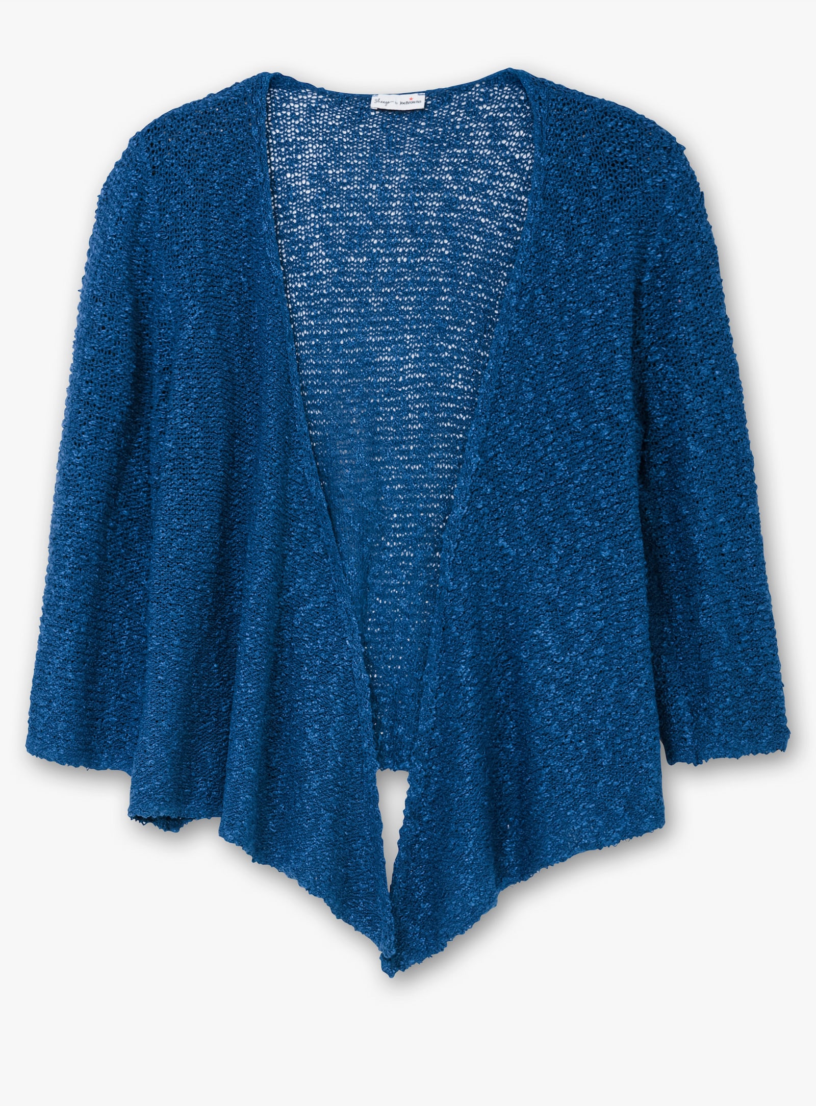 sheego by Joe Browns Strickjacke im Häkel-Look, mit Zipfelsaum - blaubeere