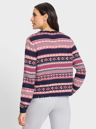 Strickjacke - marine-erika-gemustert