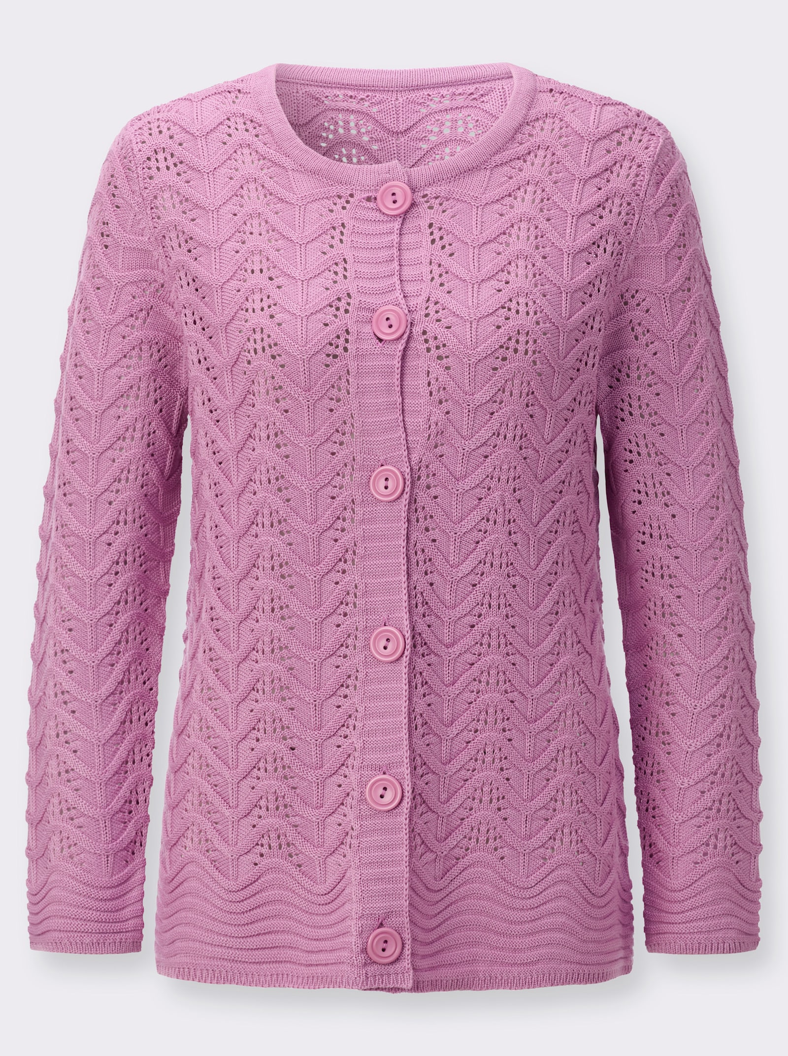 Strickjacke im Ajourmuster - orchidee