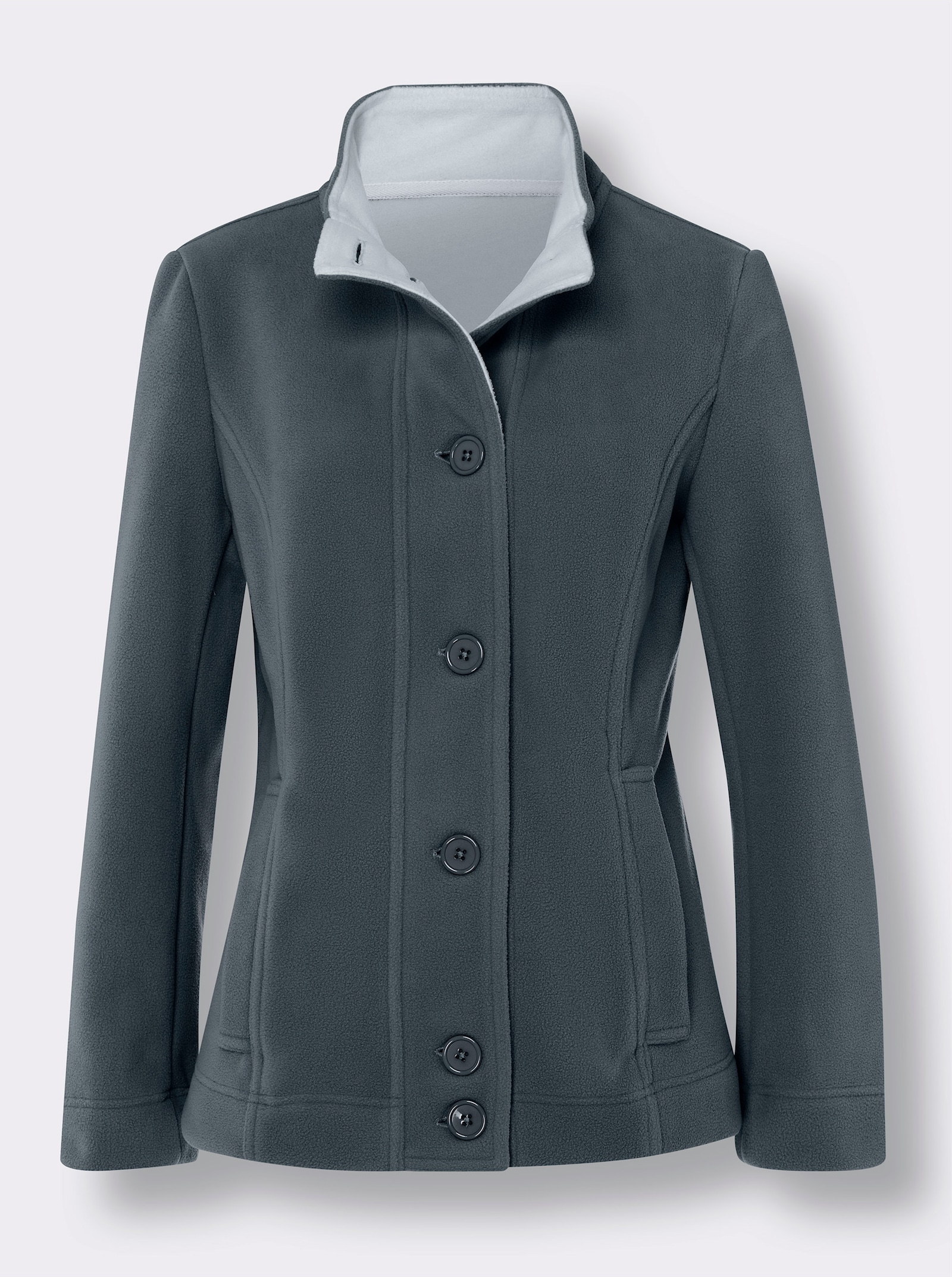 Bunda z fleecového materiálu - džínová modrá