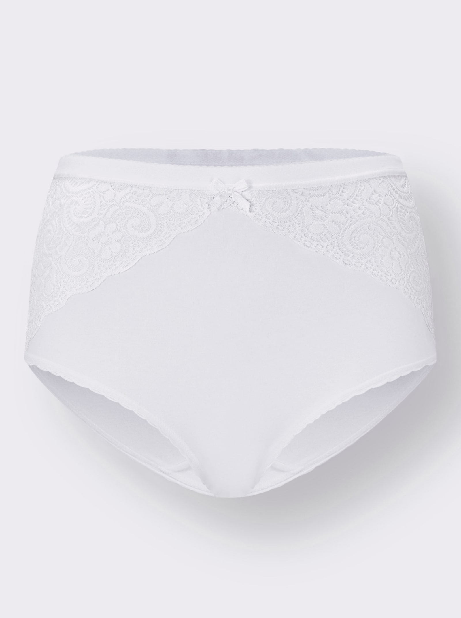 wäschepur Taillenslip mit Spitzen-Einsatz vorne - weiß