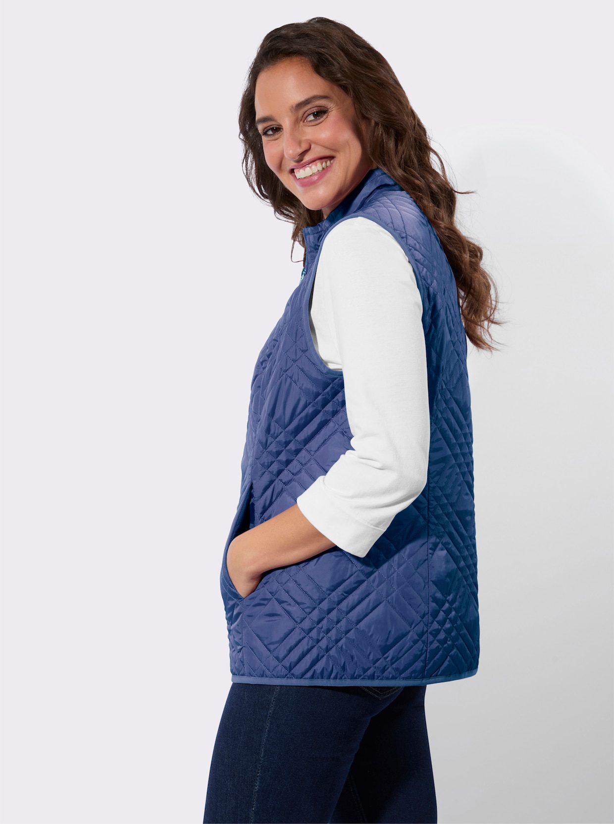 Steppweste - jeansblau