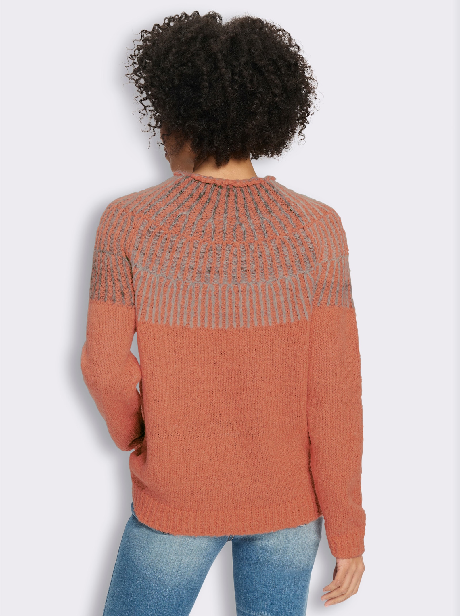 heine Strickpullover mit Raglanärmeln - papaya-meliert