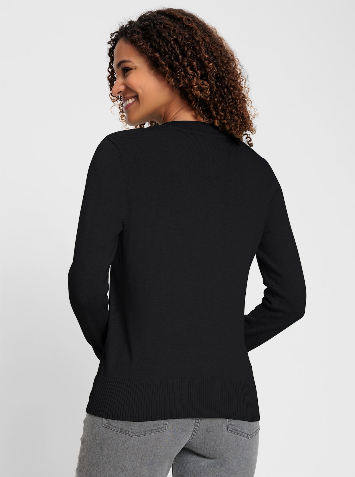 Pullover met V-hals - zwart