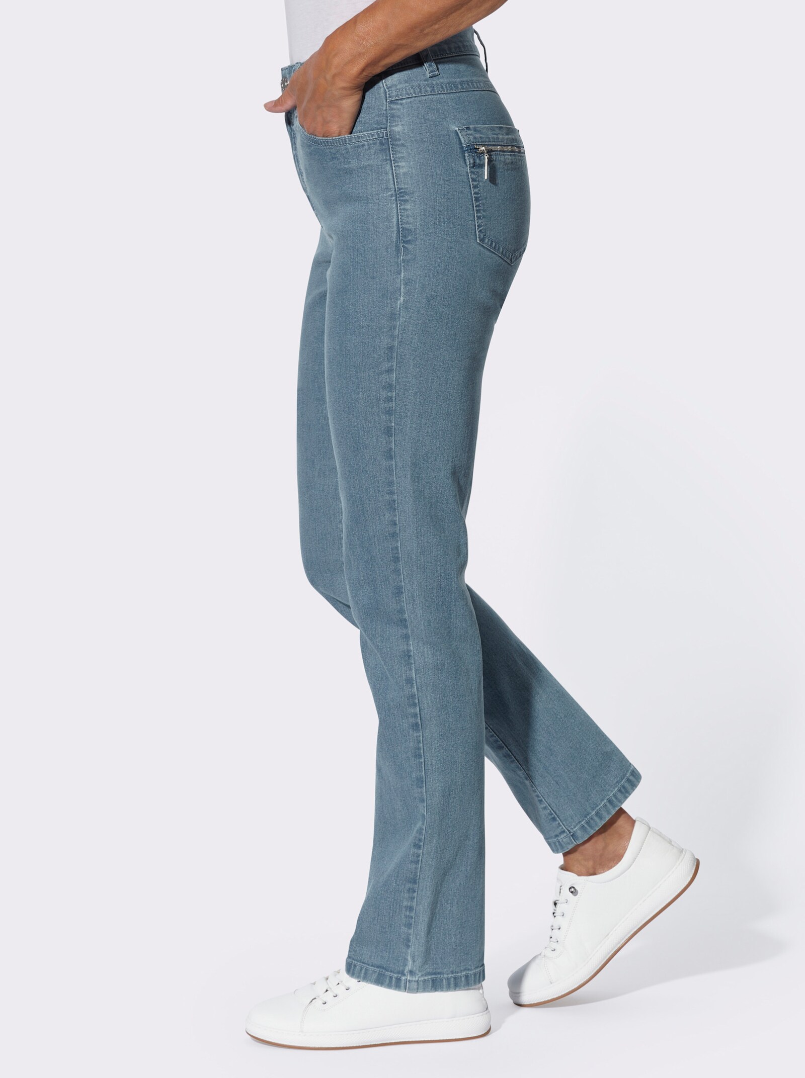 Jeans mit gerader Schnittführung - blue-bleached