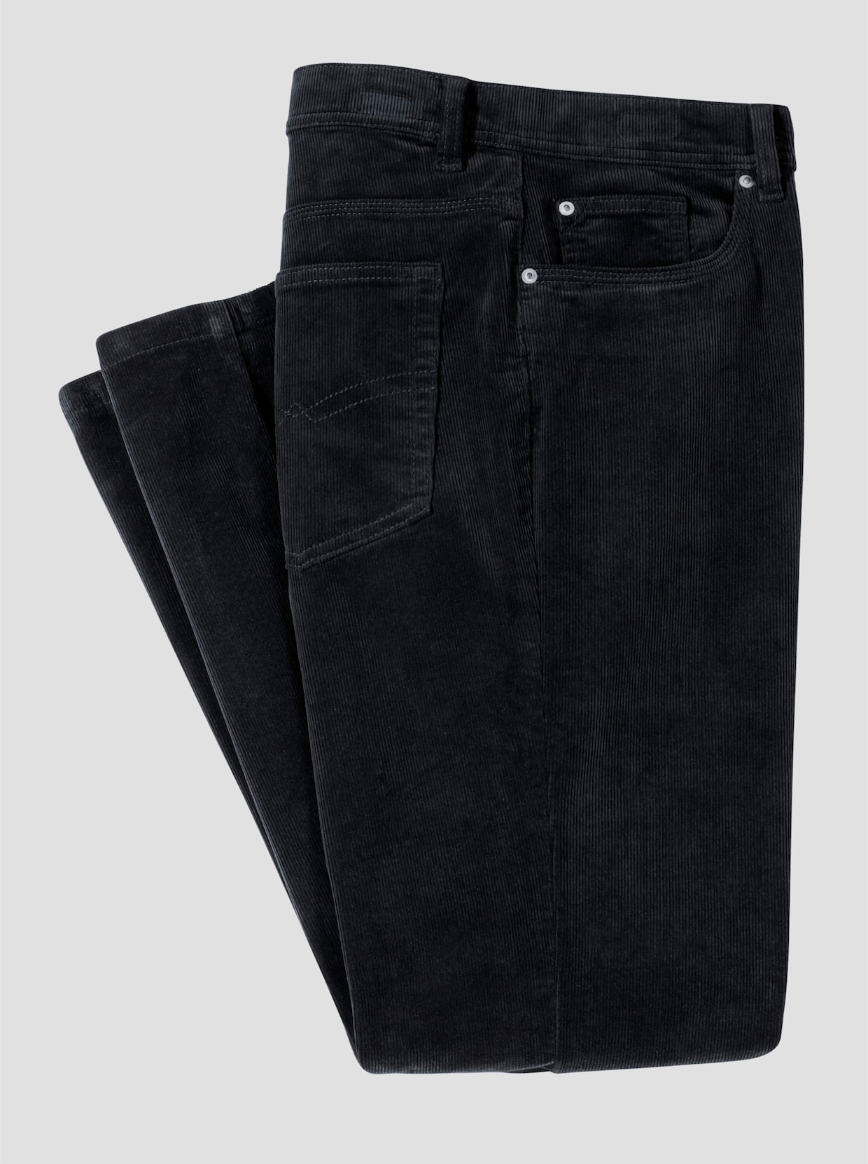 Cordhose aus Baumwoll-Stretch - marine