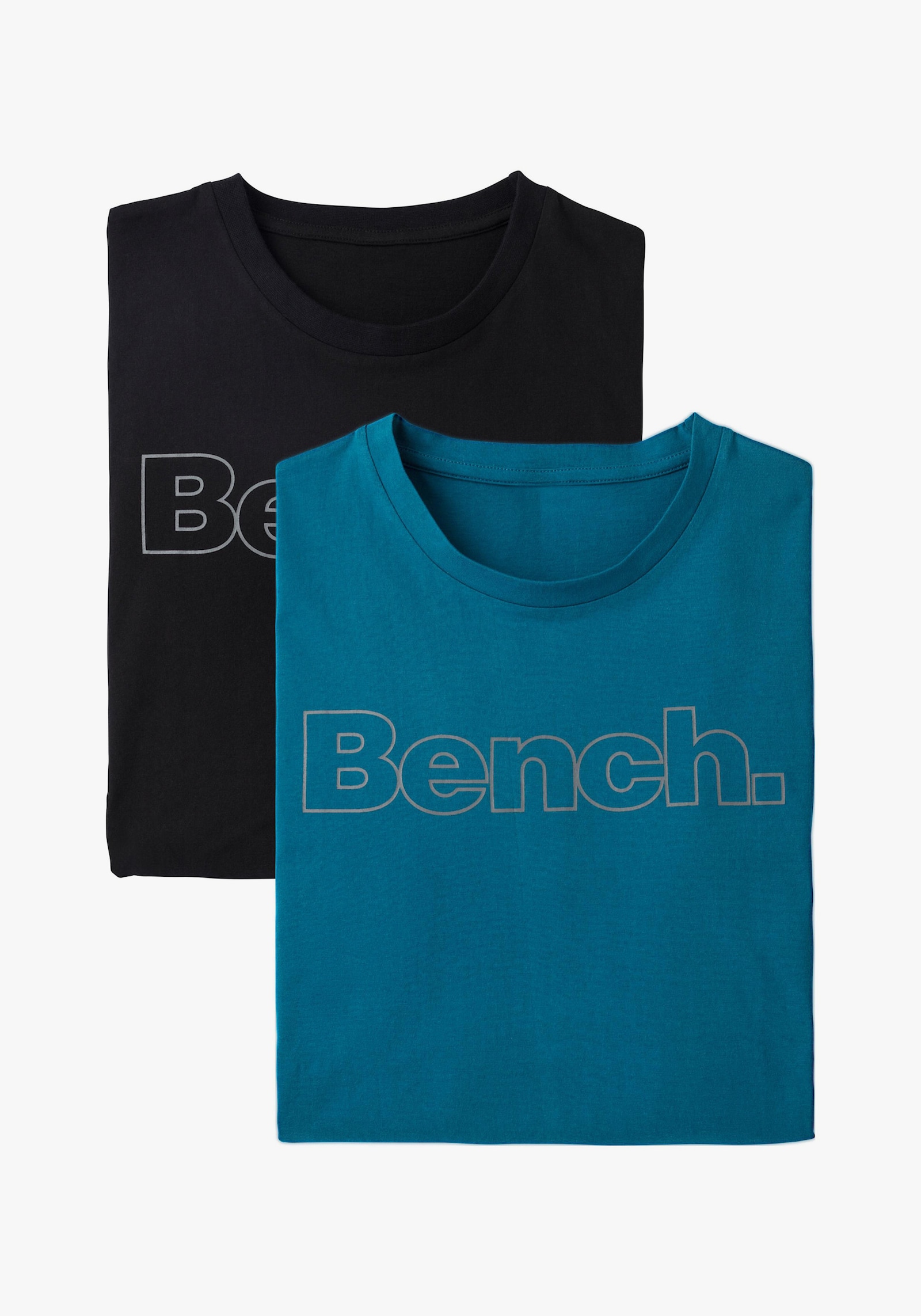 Bench. Loungewear T-Shirt - petrol, schwarz