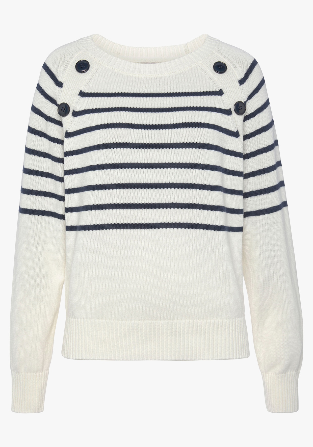 Vivance Gestreepte pullover - wit/marine