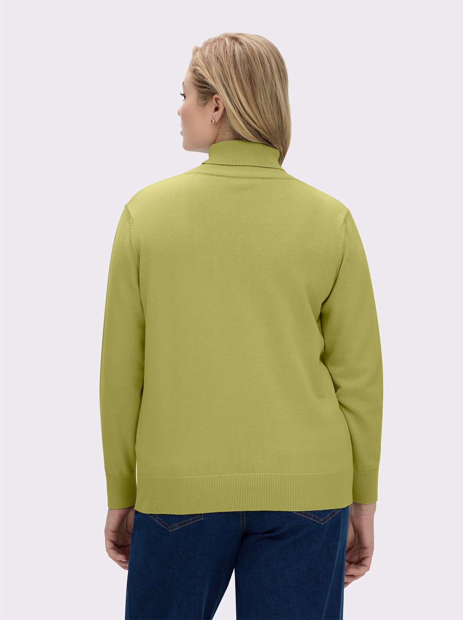 Rollkragenpullover aus reiner Baumwolle - grün