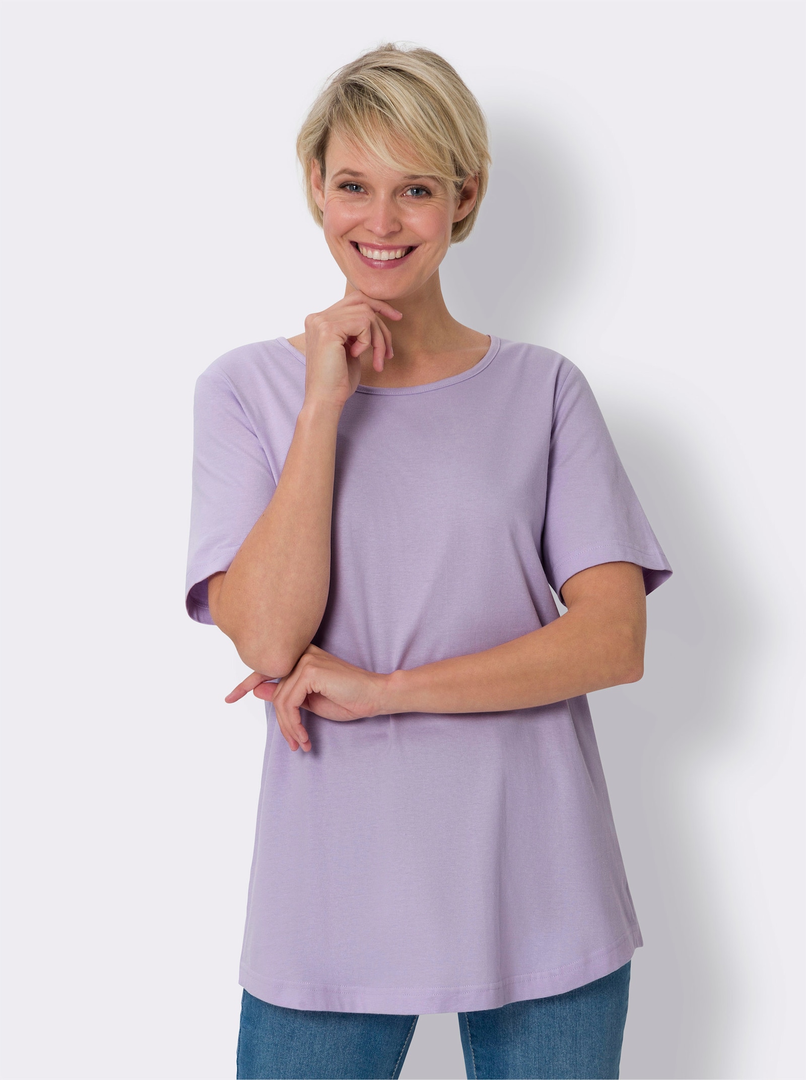 Dlouhé tričko v balení po 2 kusech - šeříková + mátová