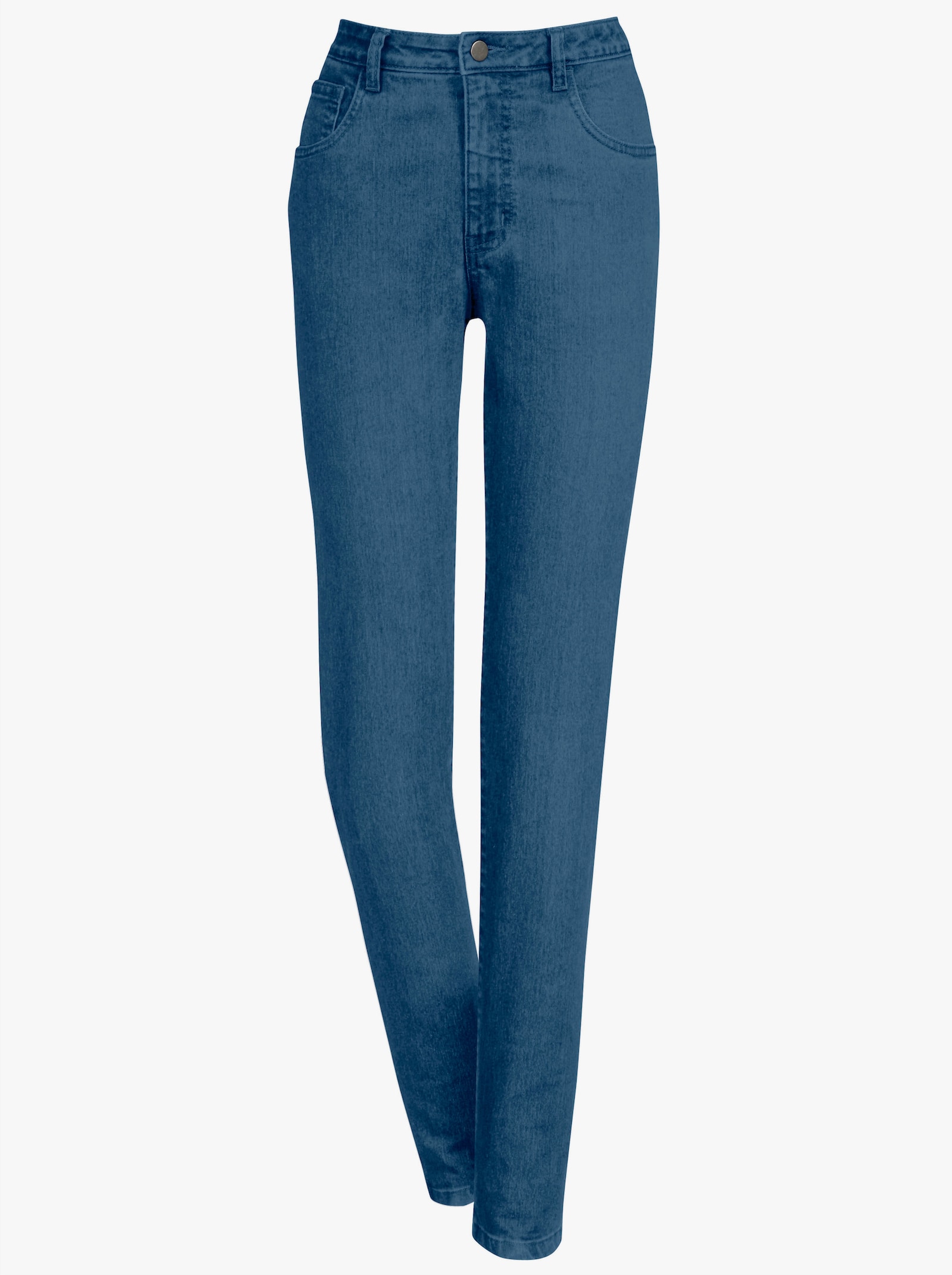 5-pocketjeans met geborduurde achterzakken - blue-bleached