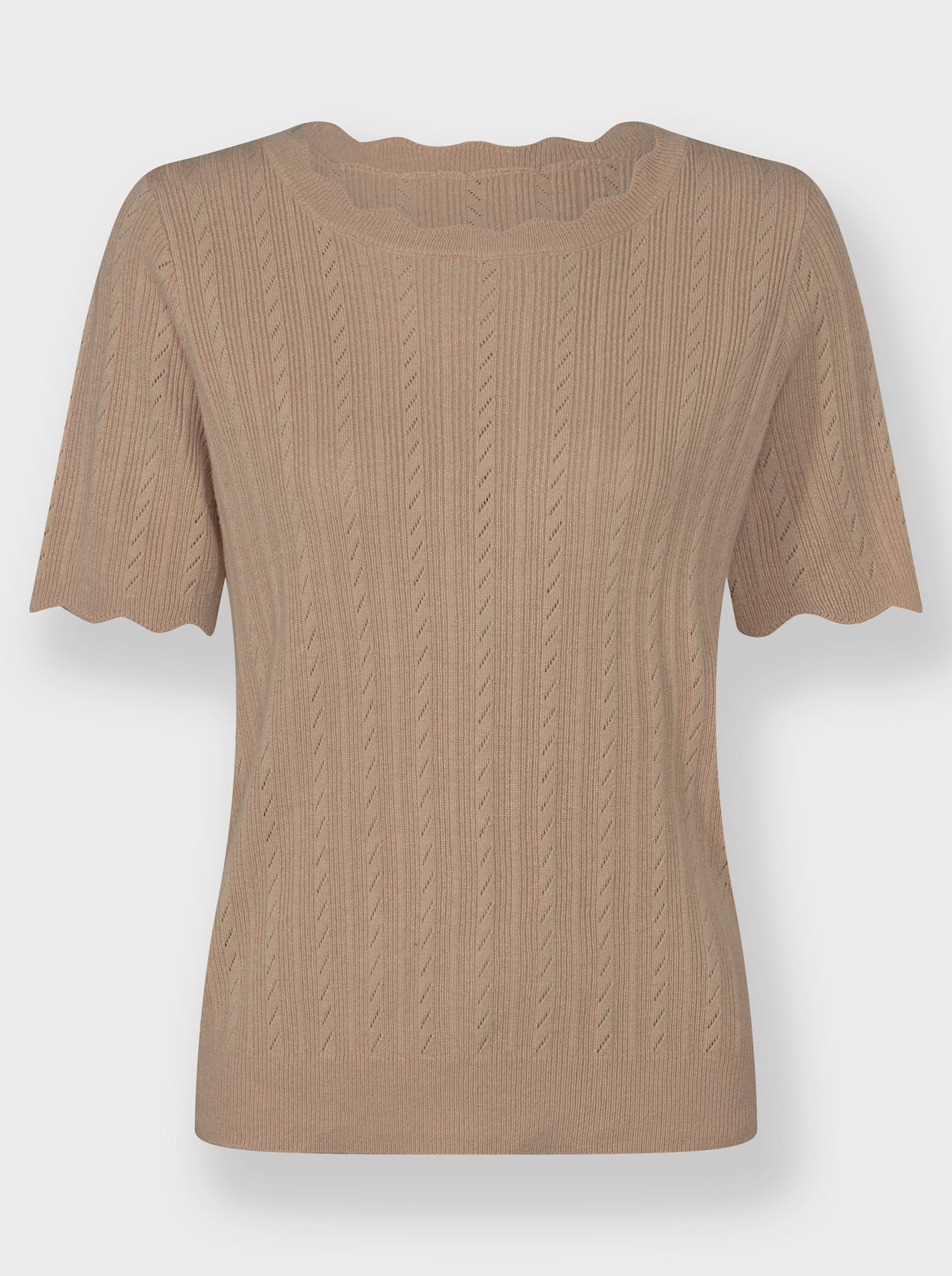 Pullover met korte mouwen - beige