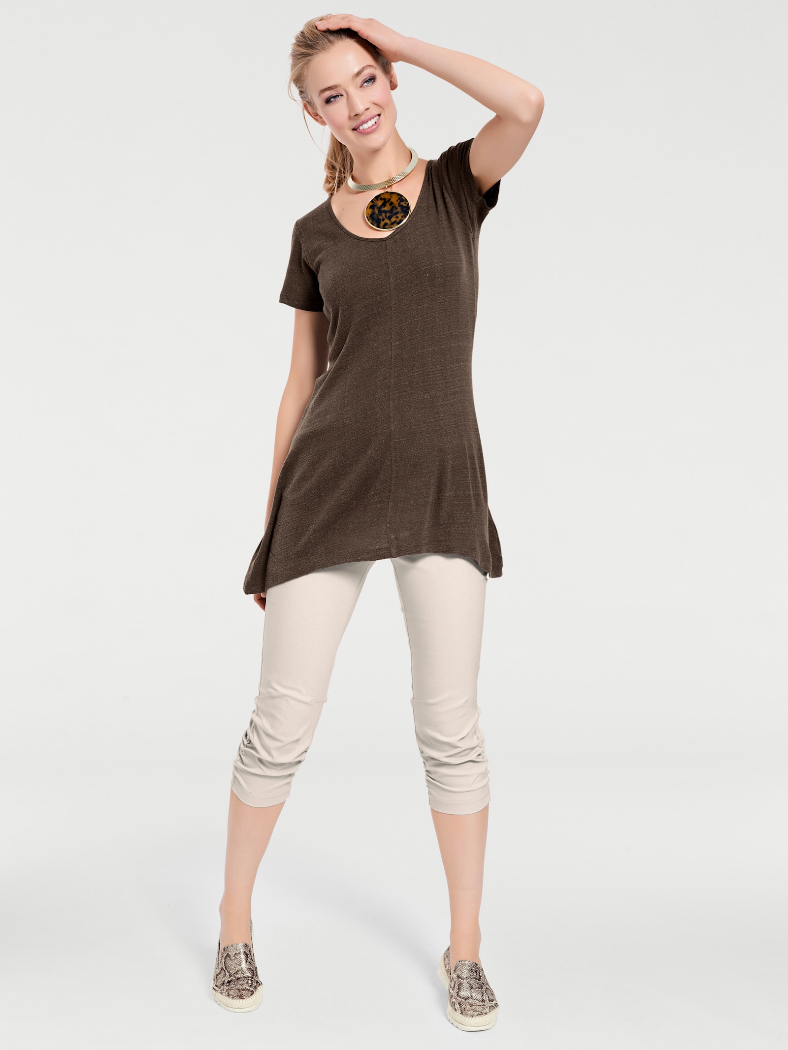 heine Caprihose mit Abnähern am Knie - sand