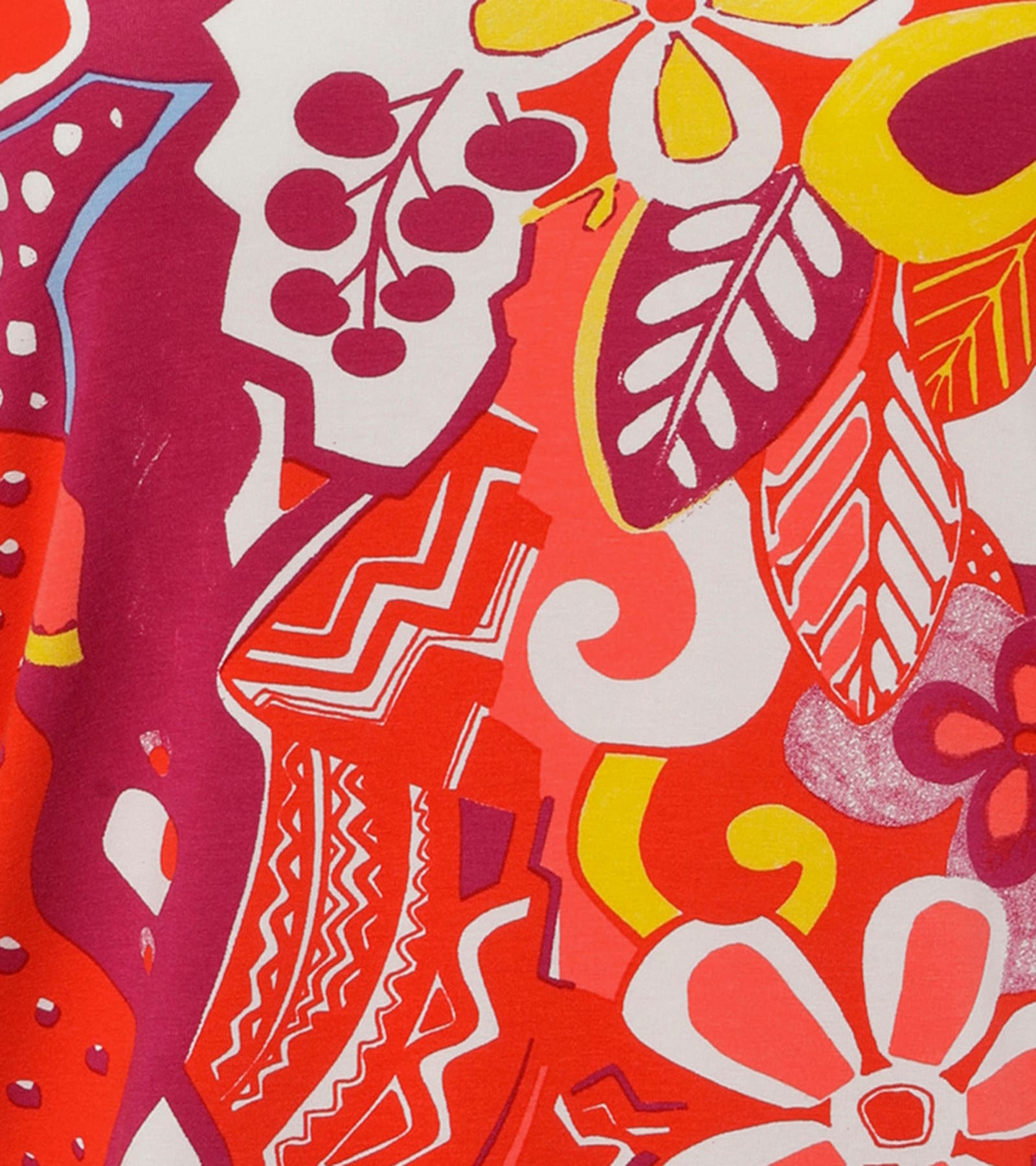 Aniston PLUS Langarmshirt - fuchsia-weiß-orangerot-gelb-türkis-hummer