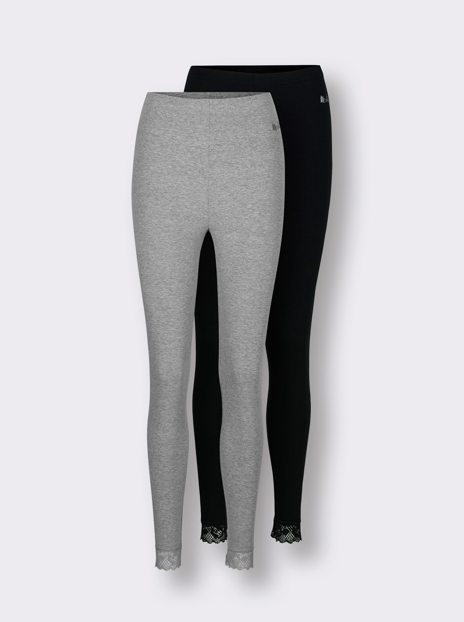 feel good Leggings - schwarz + grau-meliert