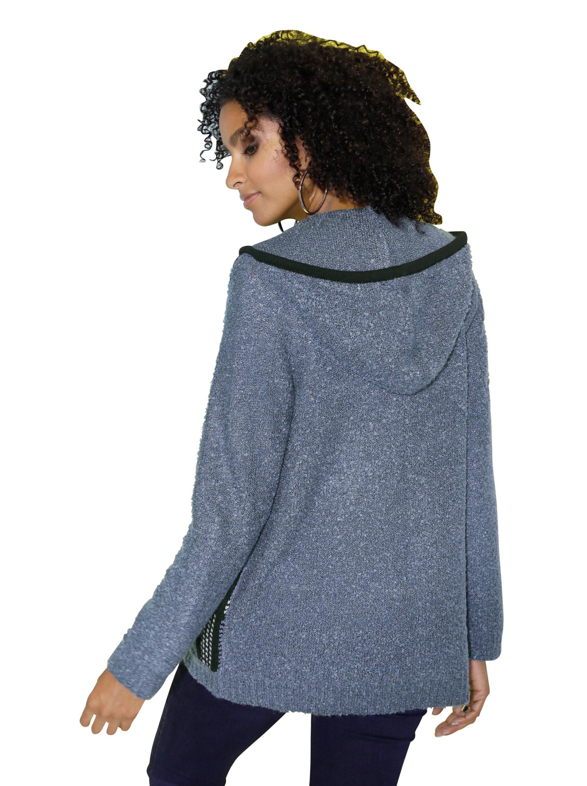 Strickjacke - blau-gemustert