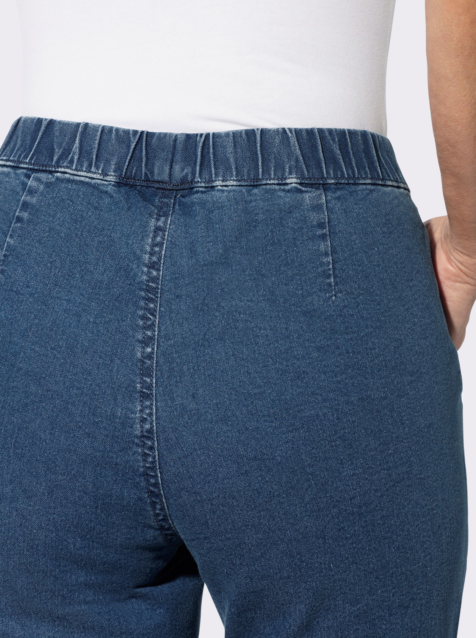 Schlupfjeans mit 2 Taschen vorne - blue-stone-washed