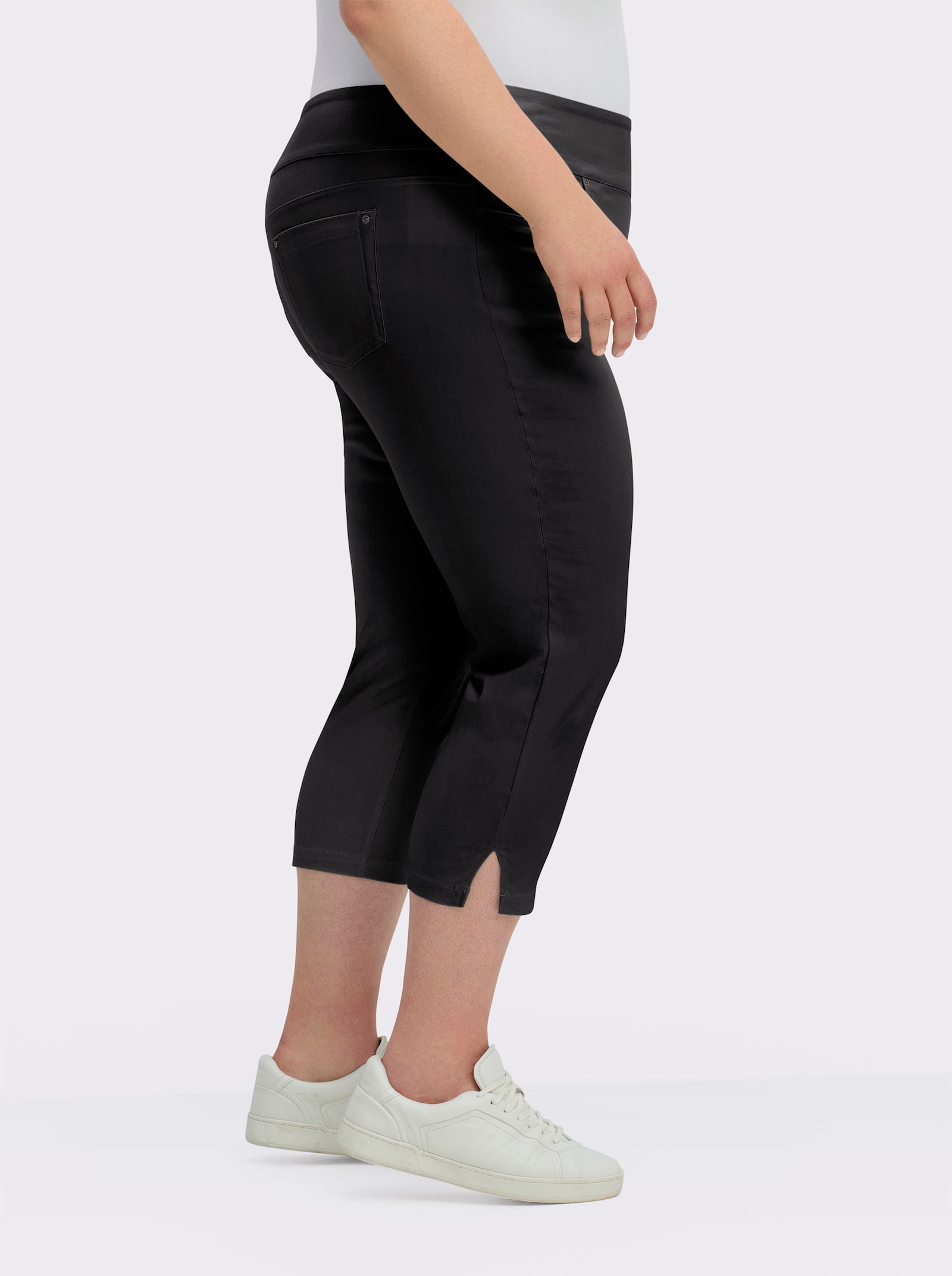 Stretch-Hose in Wadenlänge - schwarz