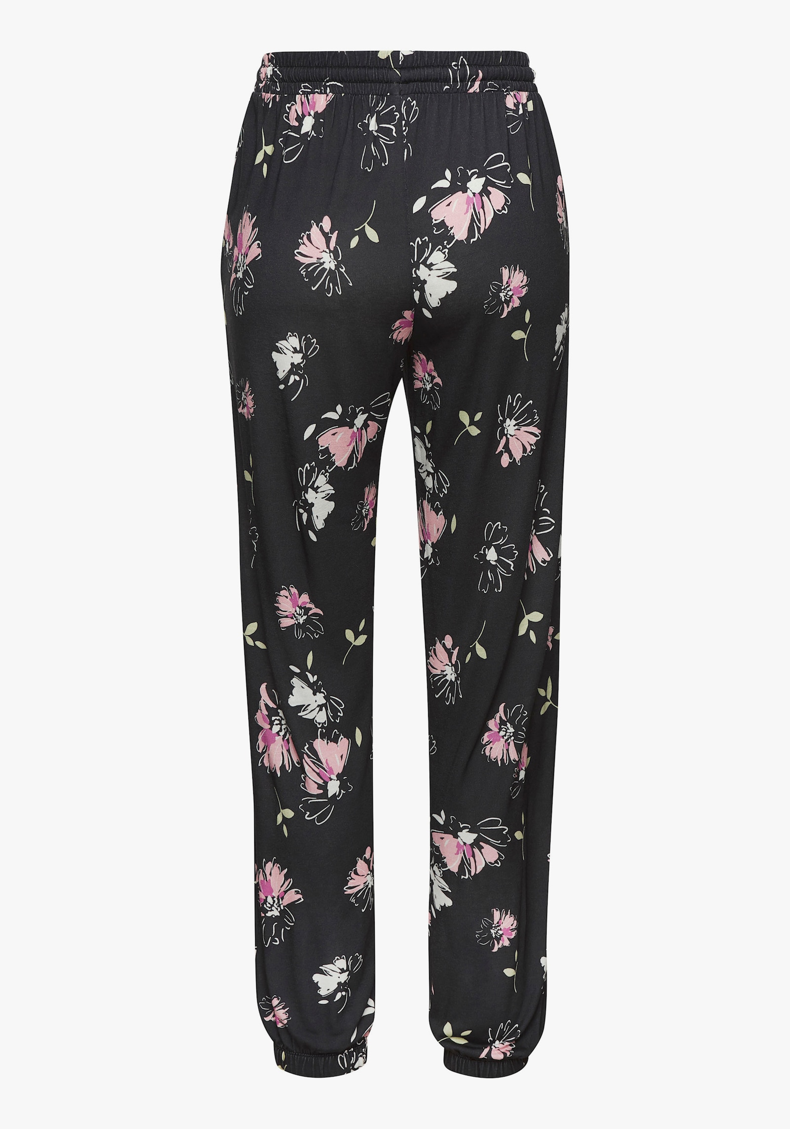 Vivance Jerseyhose - schwarz-mauve bedruckt