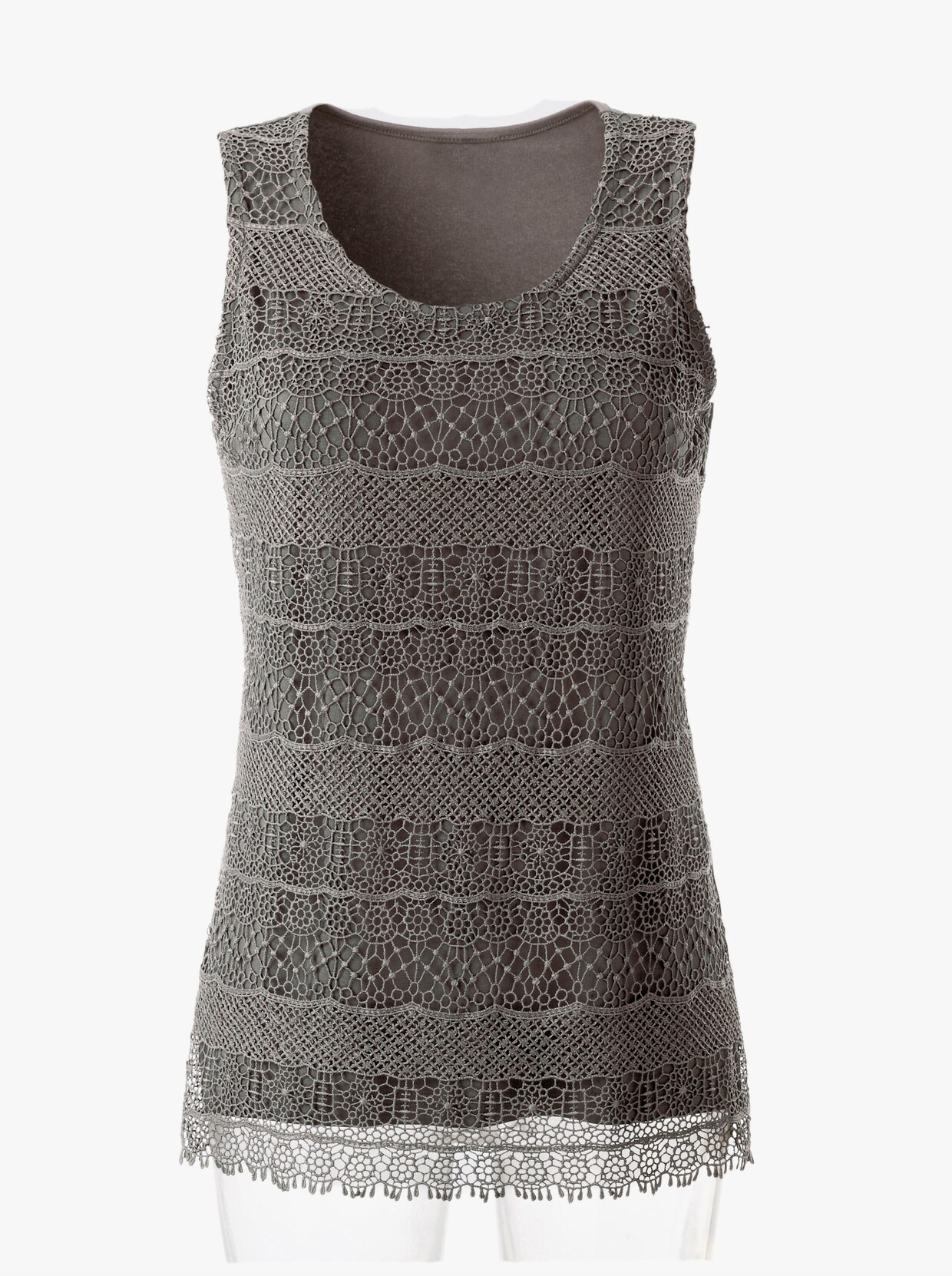 Spitzentop - taupe